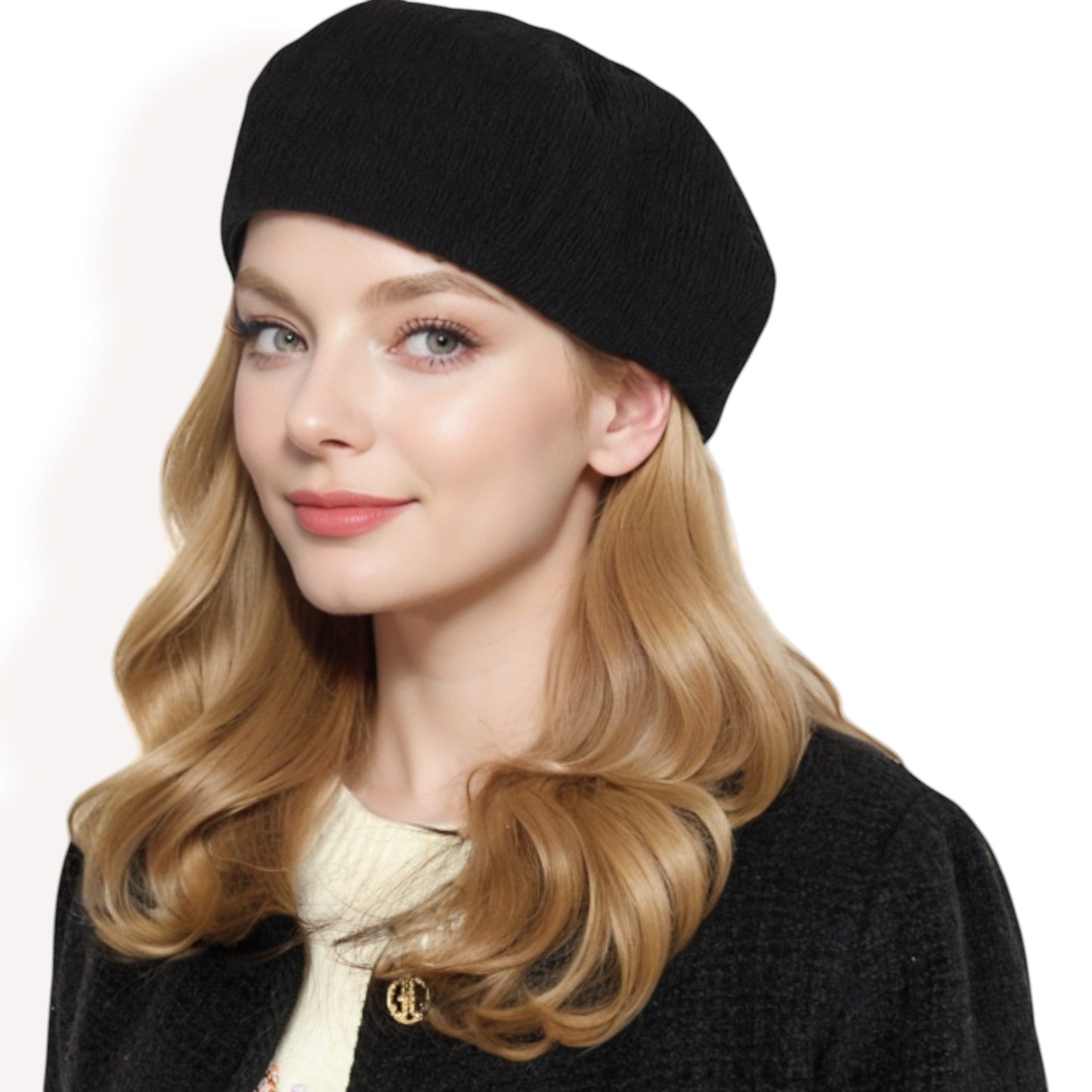 Anna-Kaci Women's Lightweight Textured Beret with Soft Stretch Fit and Chic Parisian Design