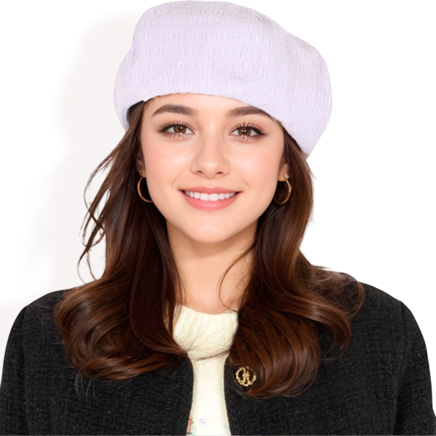 Anna-Kaci Women's Lightweight Textured Beret with Soft Stretch Fit and Chic Parisian Design
