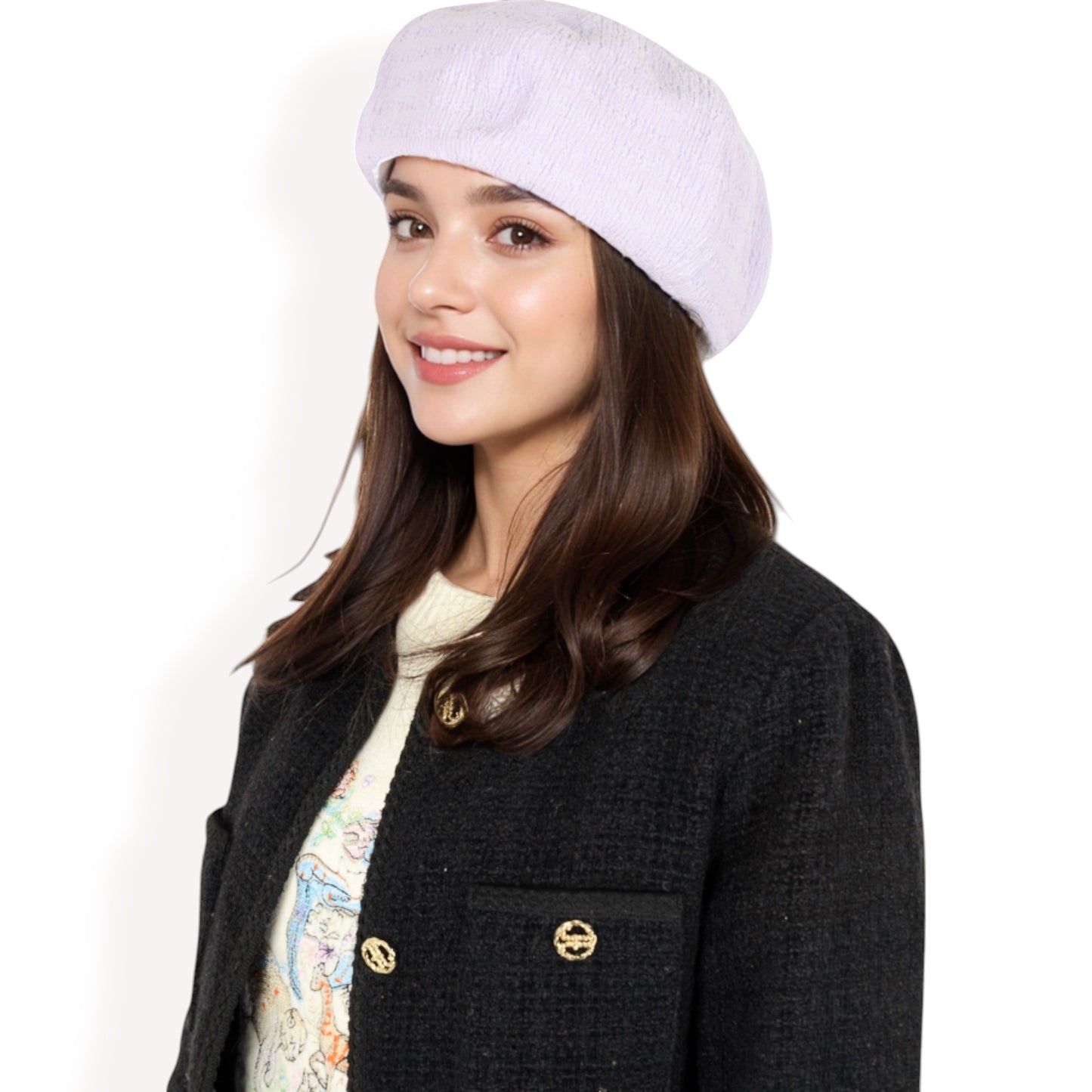 Anna-Kaci Women's Lightweight Textured Beret with Soft Stretch Fit and Chic Parisian Design