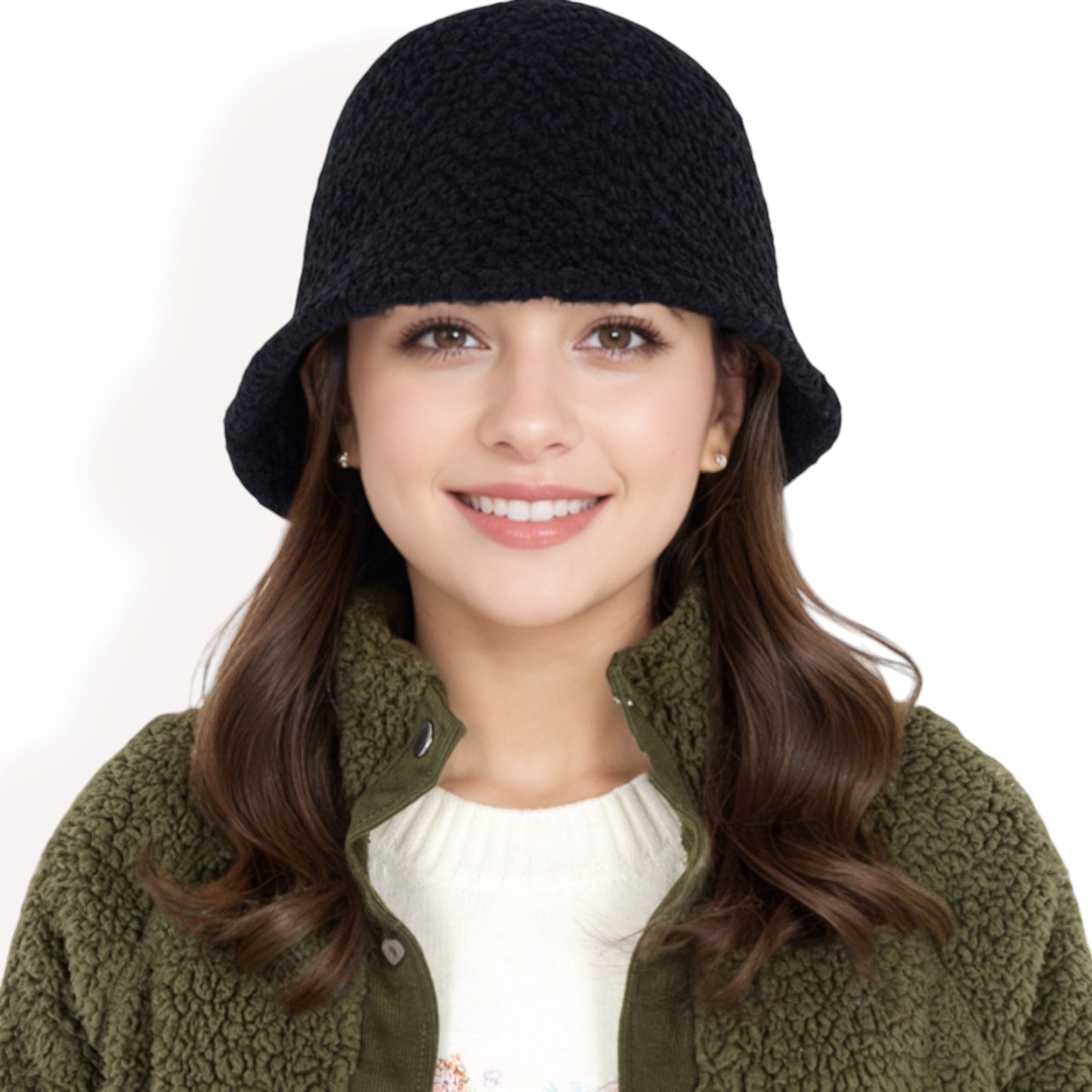 Anna-Kaci Women's High Pile Fleece Bucket Hat with Soft Textured Fabric and Modern Casual Design