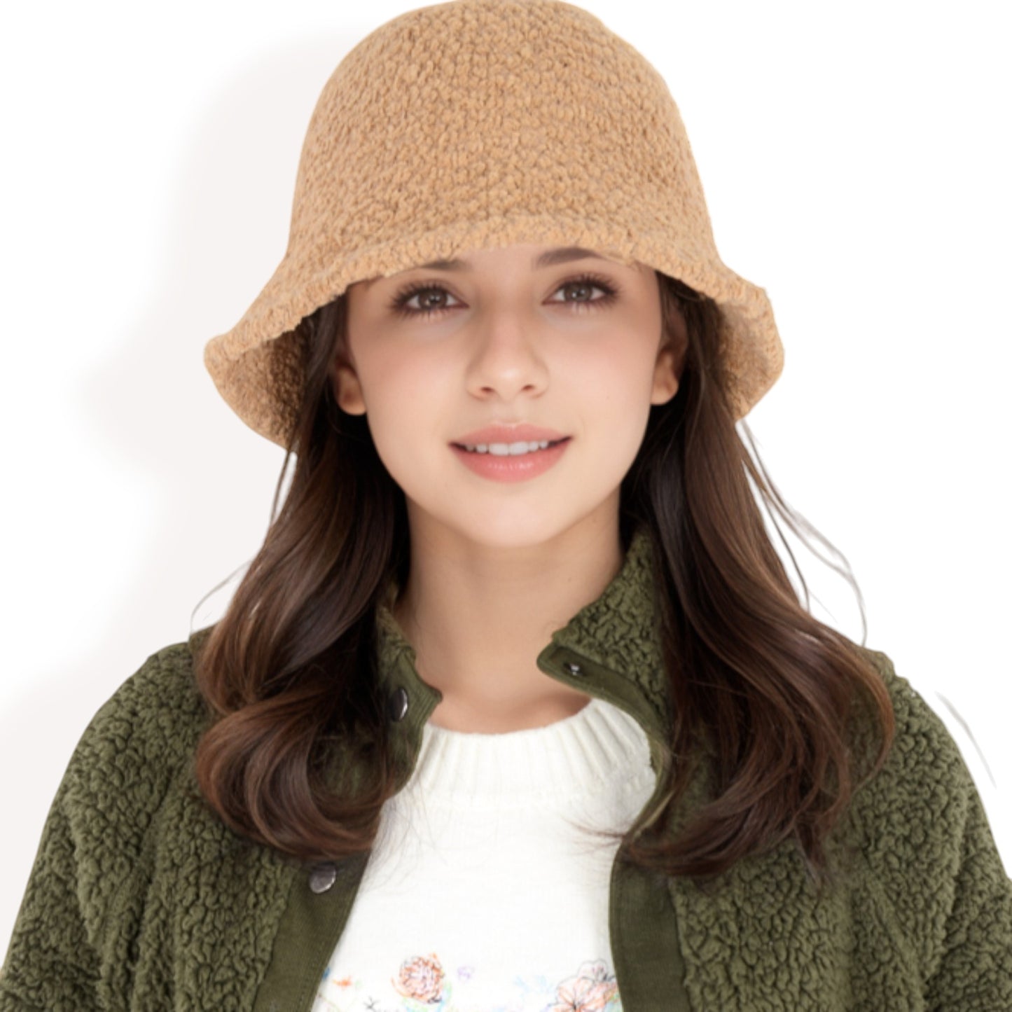 Anna-Kaci Women's High Pile Fleece Bucket Hat with Soft Textured Fabric and Modern Casual Design