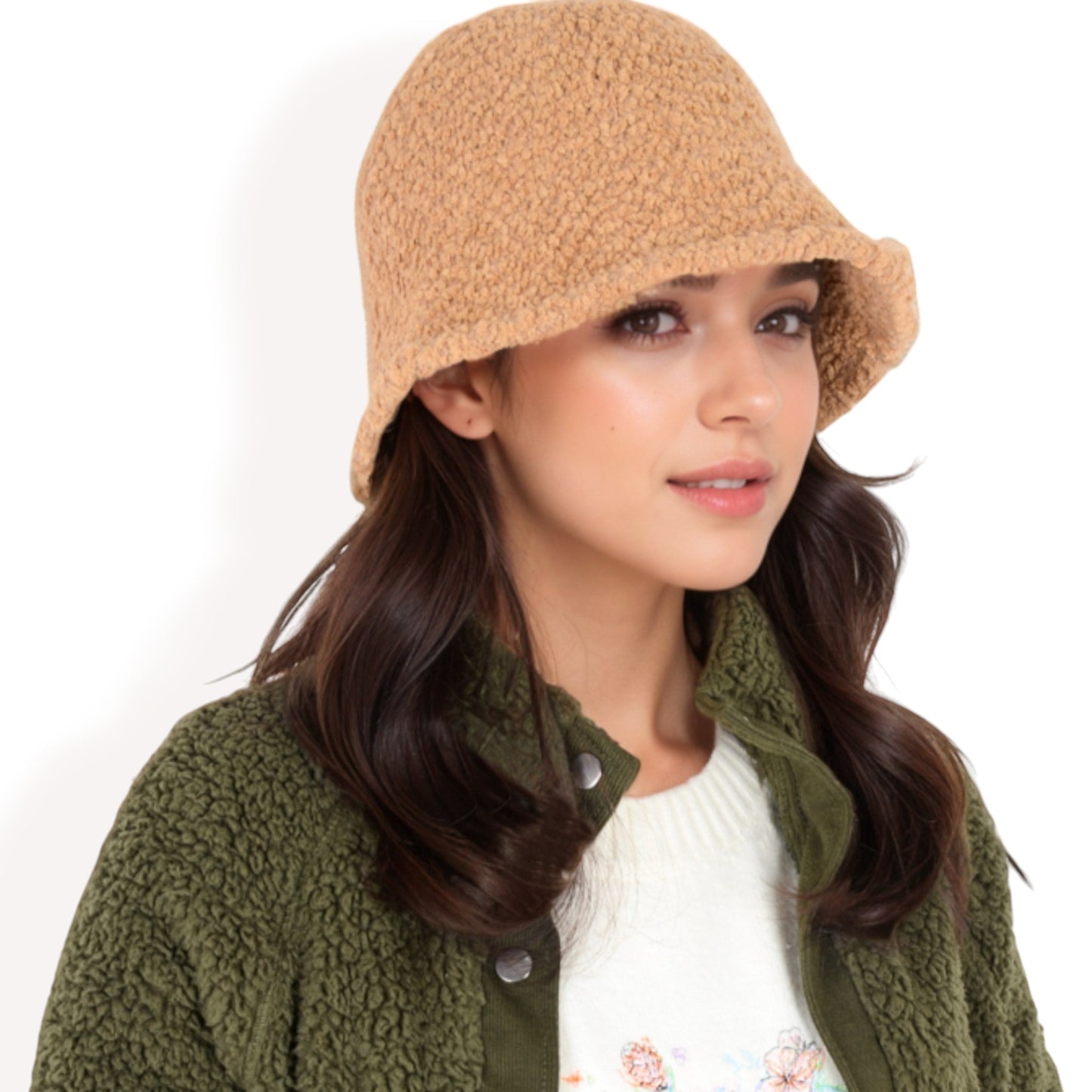 Anna-Kaci Women's High Pile Fleece Bucket Hat with Soft Textured Fabric and Modern Casual Design