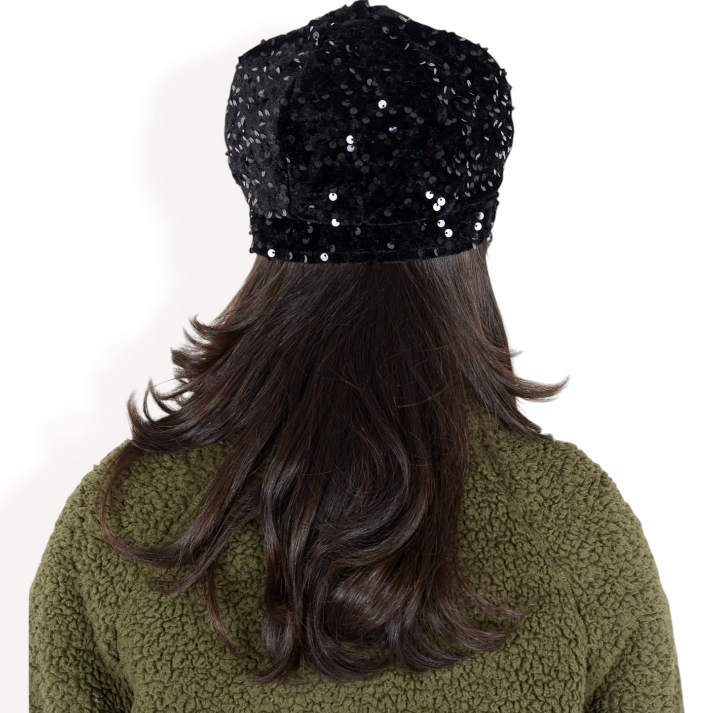 Anna-Kaci Women's Sequin Velvet Beret with Sparkling Embellishments and Comfortable Satin-Lined Interior