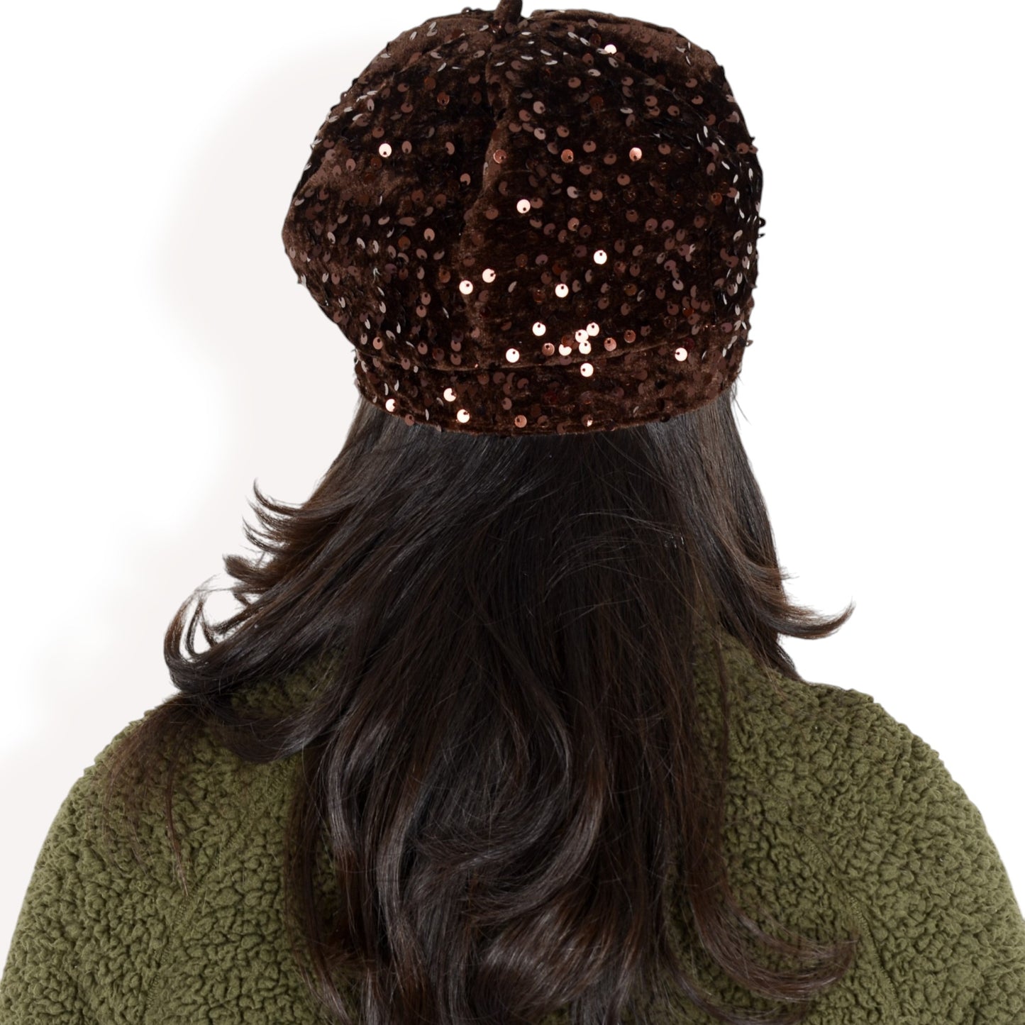 Anna-Kaci Women's Sequin Velvet Beret with Sparkling Embellishments and Comfortable Satin-Lined Interior