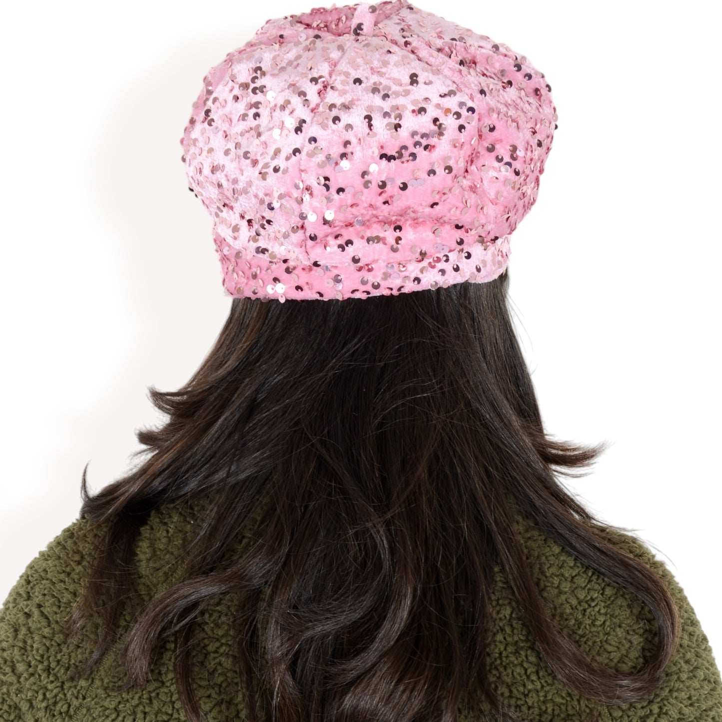 Anna-Kaci Women's Sequin Velvet Beret with Sparkling Embellishments and Comfortable Satin-Lined Interior