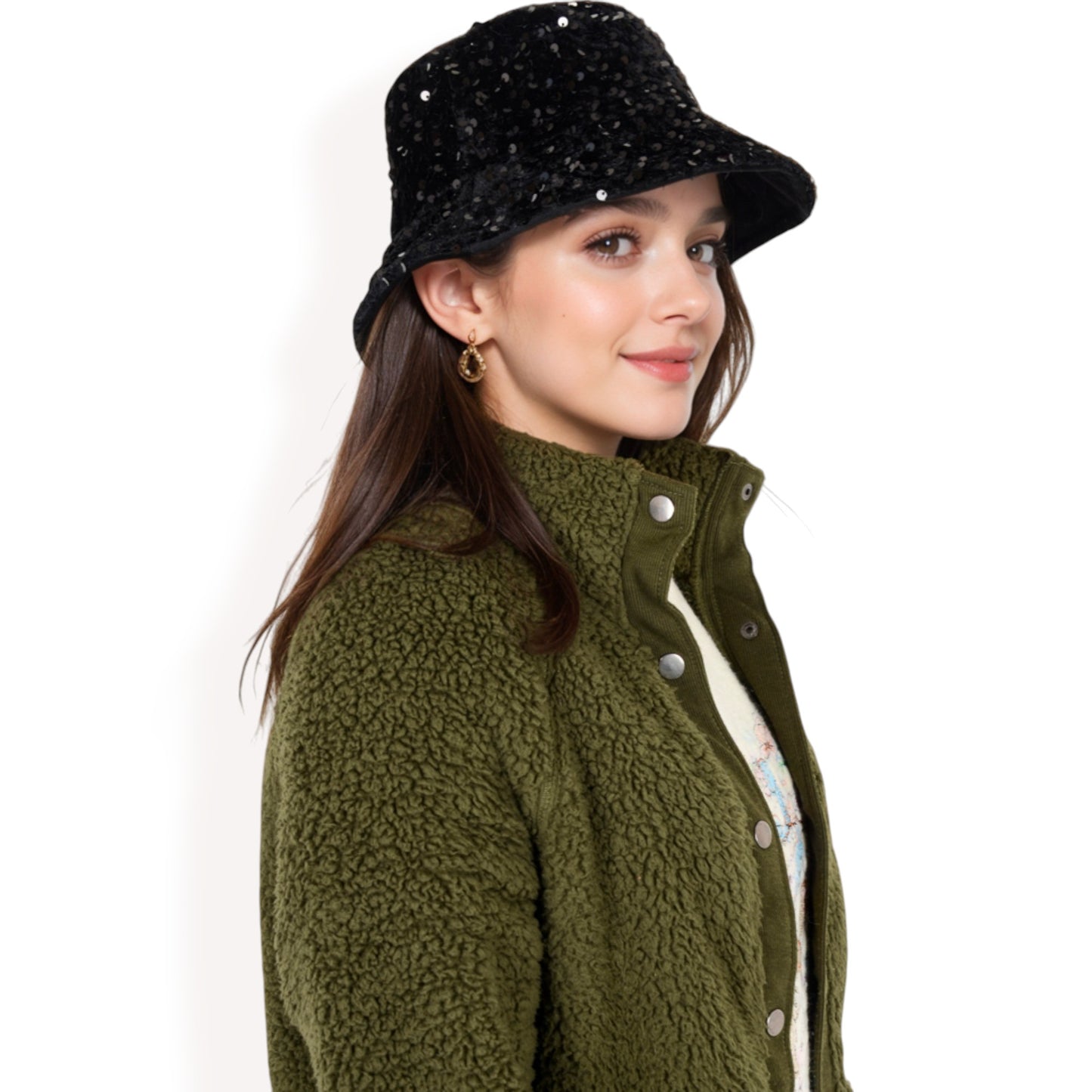 Anna-Kaci Women's Sequin Bucket Hat with Sparkling Design and Reversible Feature for Stylish Casual or Party Looks