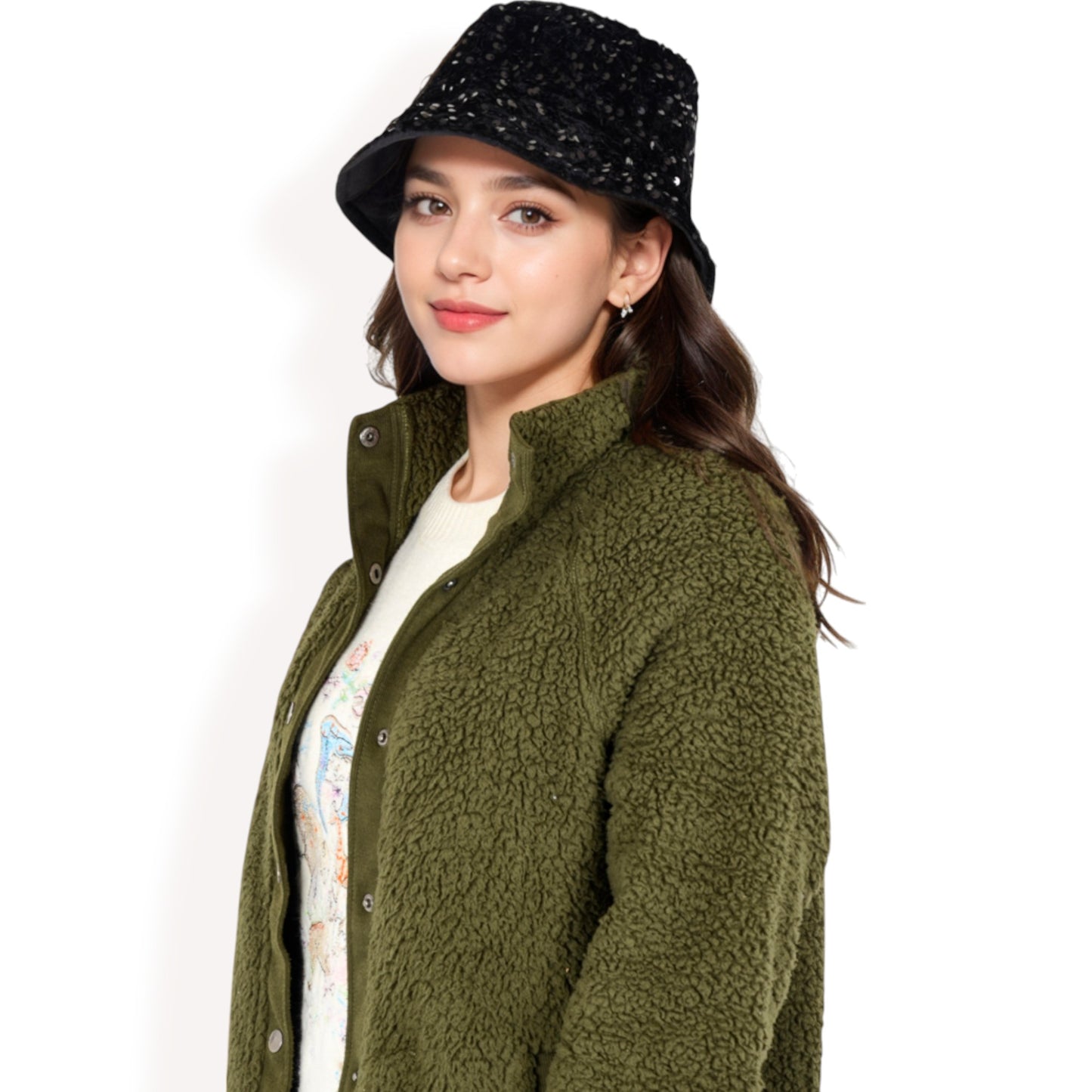 Anna-Kaci Women's Sequin Bucket Hat with Sparkling Design and Reversible Feature for Stylish Casual or Party Looks