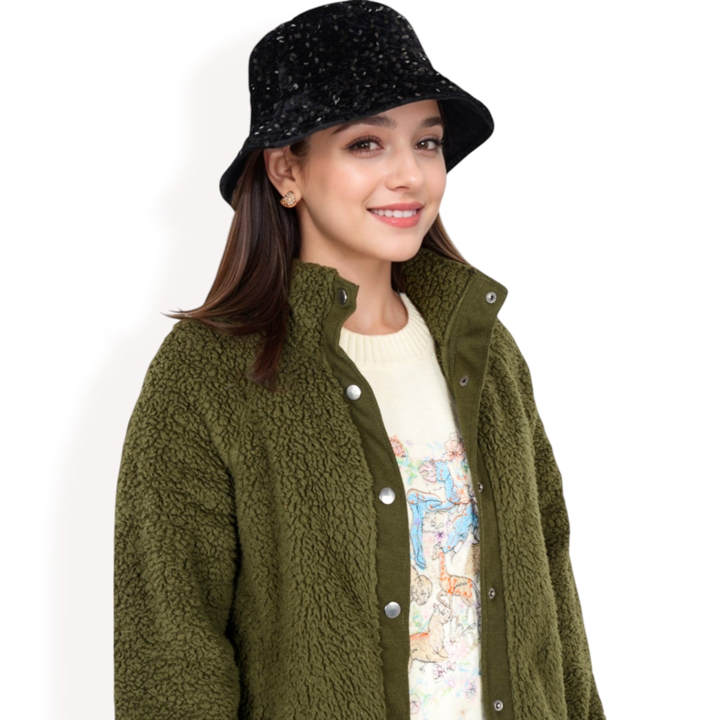 Anna-Kaci Women's Sequin Bucket Hat with Sparkling Design and Reversible Feature for Stylish Casual or Party Looks