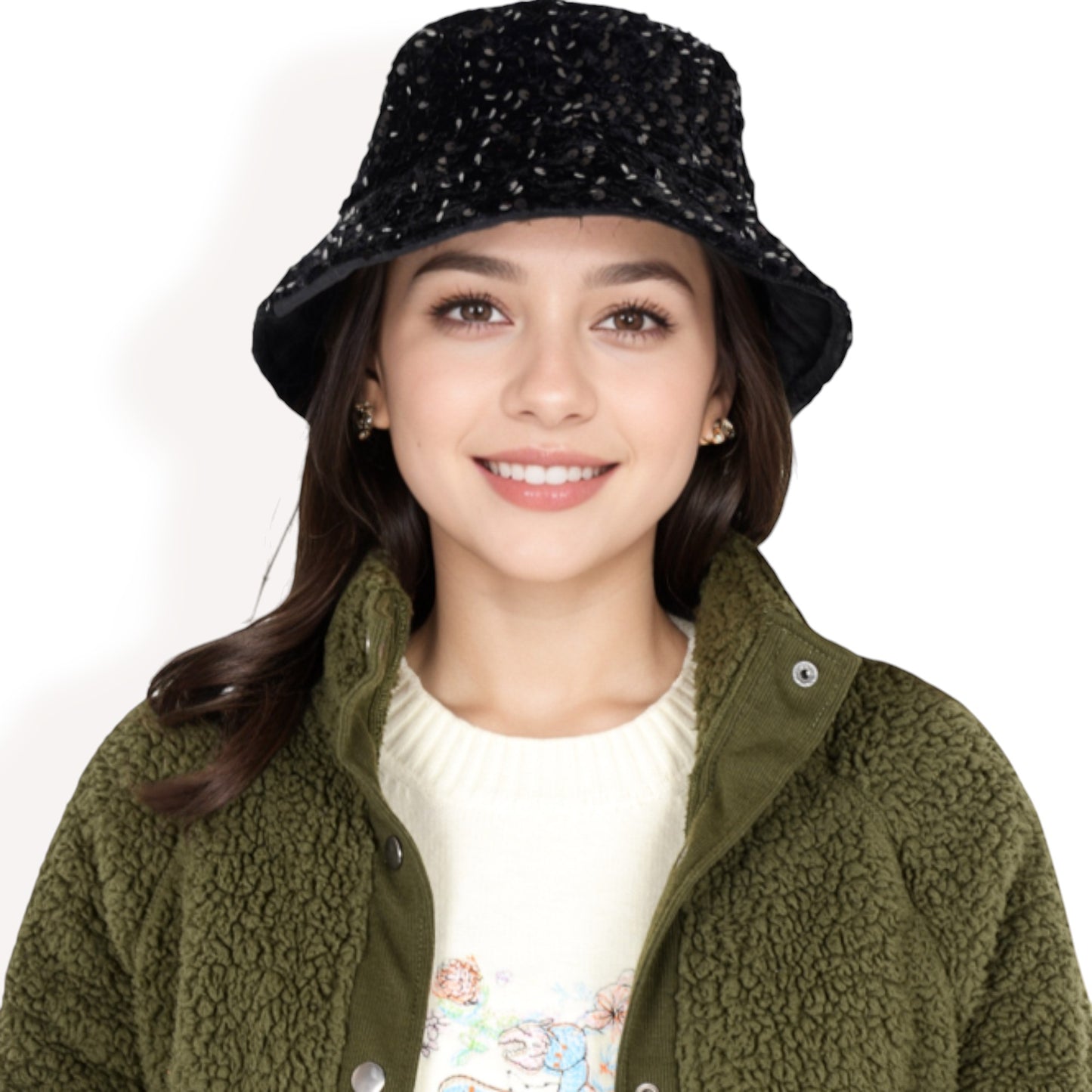 Anna-Kaci Women's Sequin Bucket Hat with Sparkling Design and Reversible Feature for Stylish Casual or Party Looks