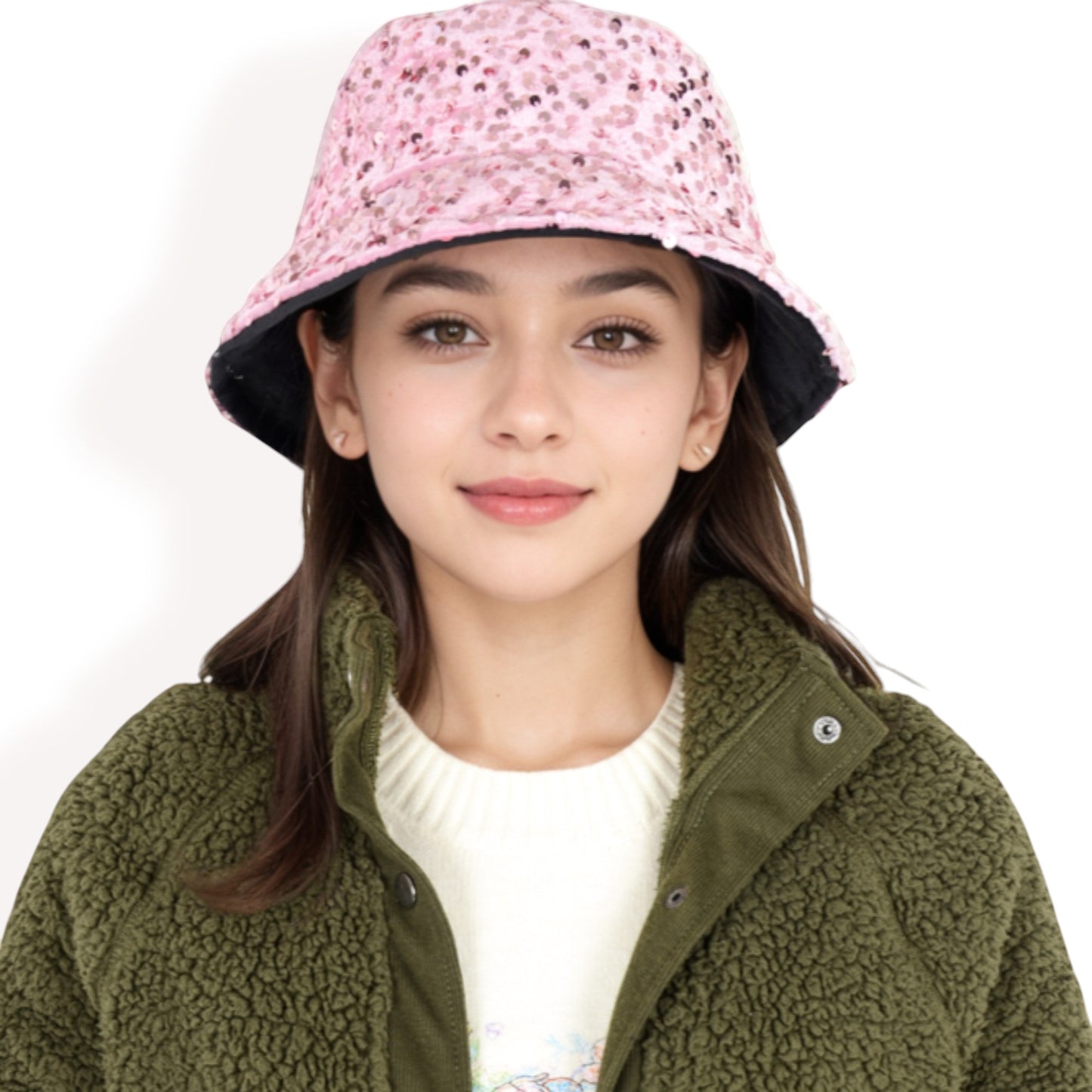 Anna-Kaci Women's Sequin Bucket Hat with Sparkling Design and Reversible Feature for Stylish Casual or Party Looks