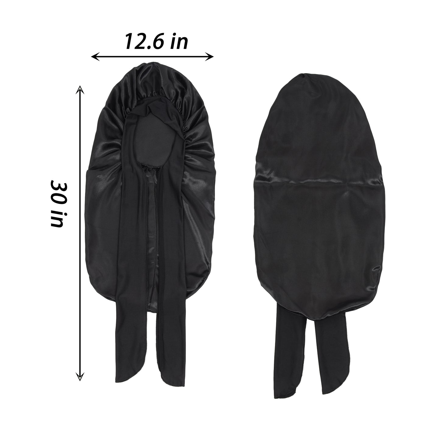 Anna-Kaci Satin Long Bonnet Sleep Cap with Stretch Turban Band for Hair Protection and Moisture Retention
