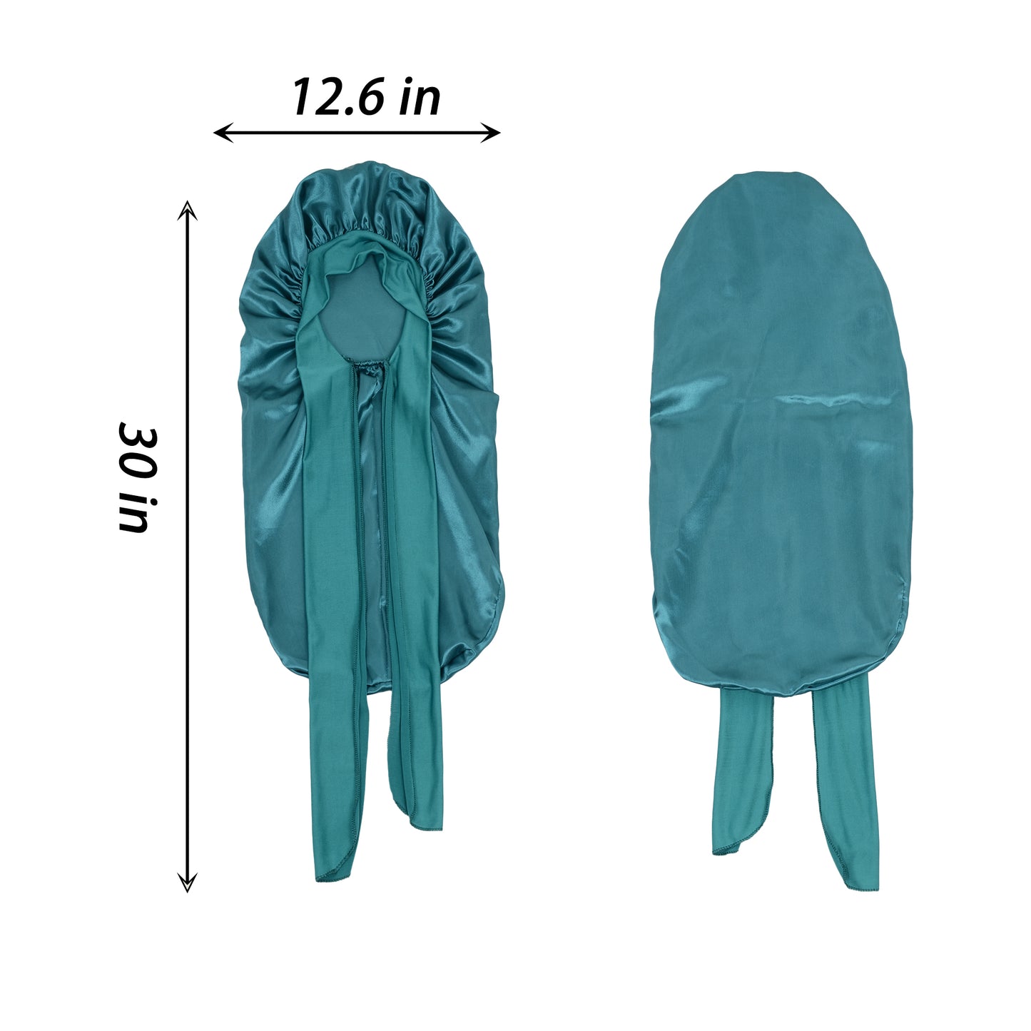 Anna-Kaci Satin Long Bonnet Sleep Cap with Stretch Turban Band for Hair Protection and Moisture Retention