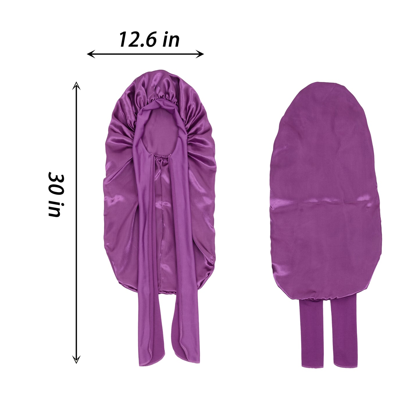 Anna-Kaci Satin Long Bonnet Sleep Cap with Stretch Turban Band for Hair Protection and Moisture Retention