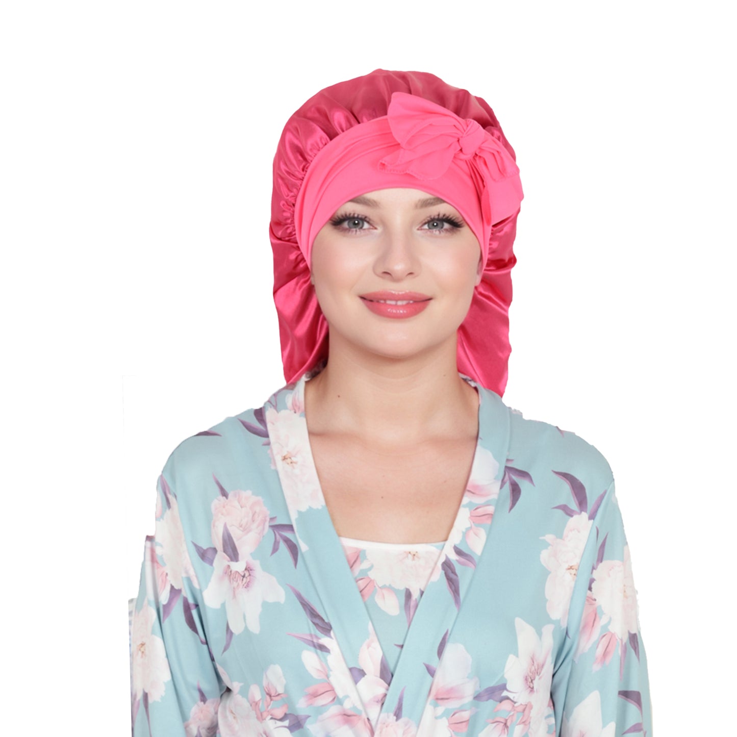 Anna-Kaci Satin Long Bonnet Sleep Cap with Stretch Turban Band for Hair Protection and Moisture Retention