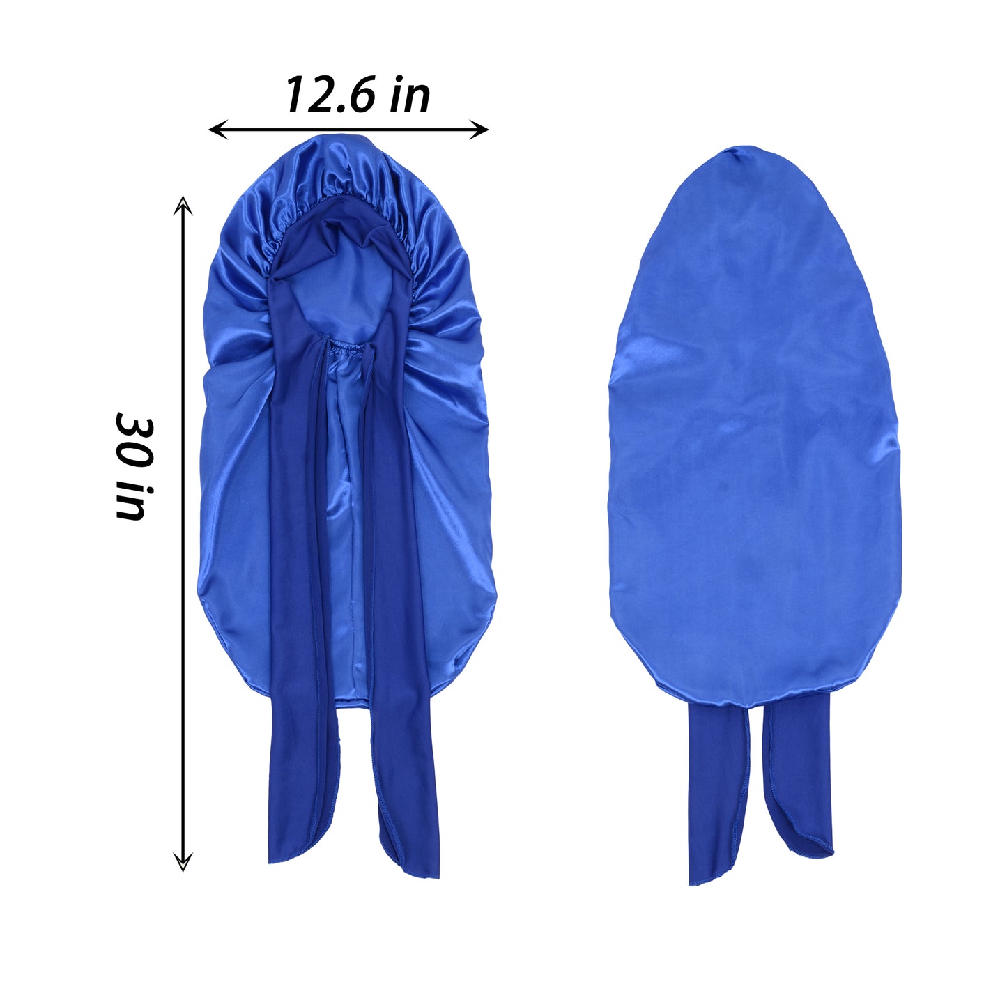 Anna-Kaci Satin Long Bonnet Sleep Cap with Stretch Turban Band for Hair Protection and Moisture Retention