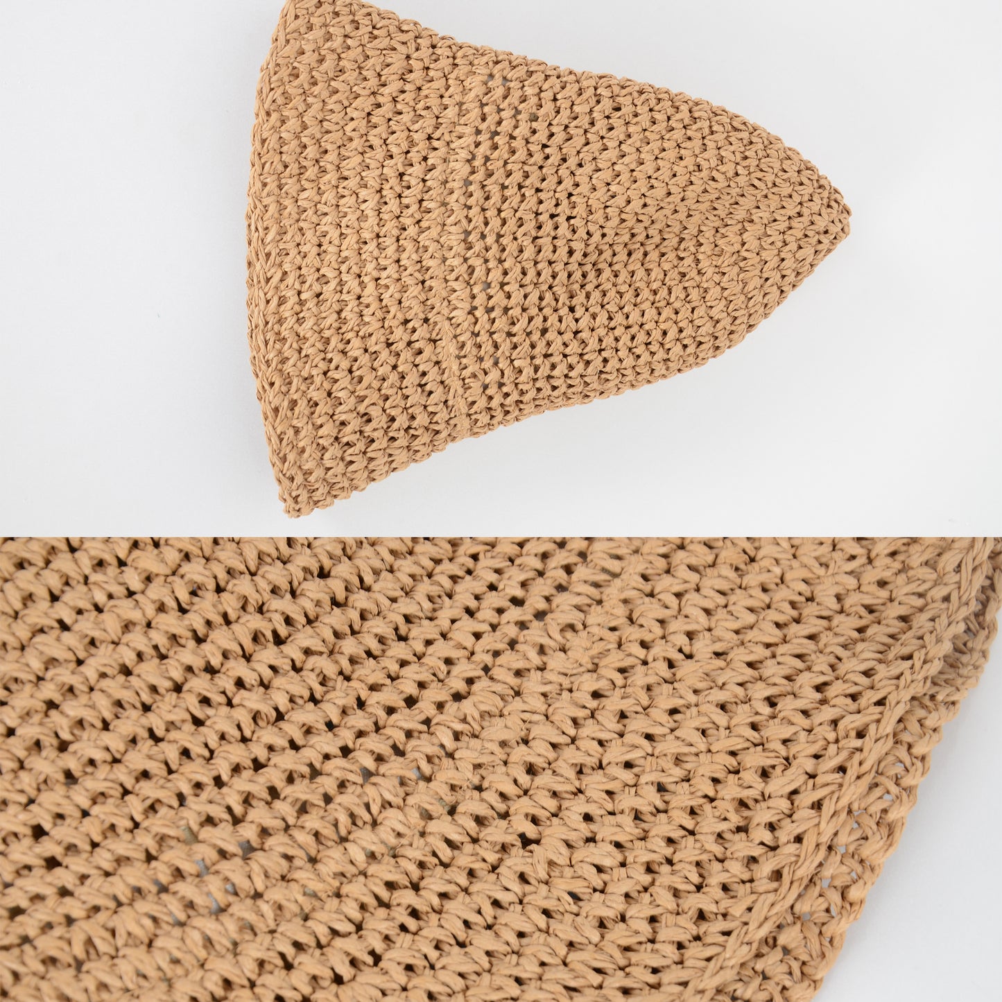 Anna-Kaci Crochet Raffia Bucket Hat Lightweight Foldable Wide Brim Sun Hat for Stylish Summer Protection