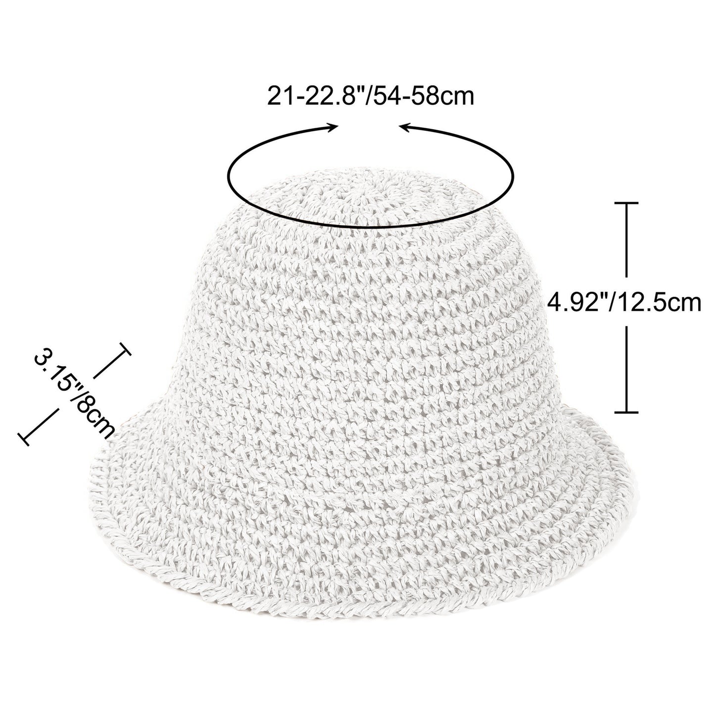 Anna-Kaci Crochet Raffia Bucket Hat Lightweight Foldable Wide Brim Sun Hat for Stylish Summer Protection