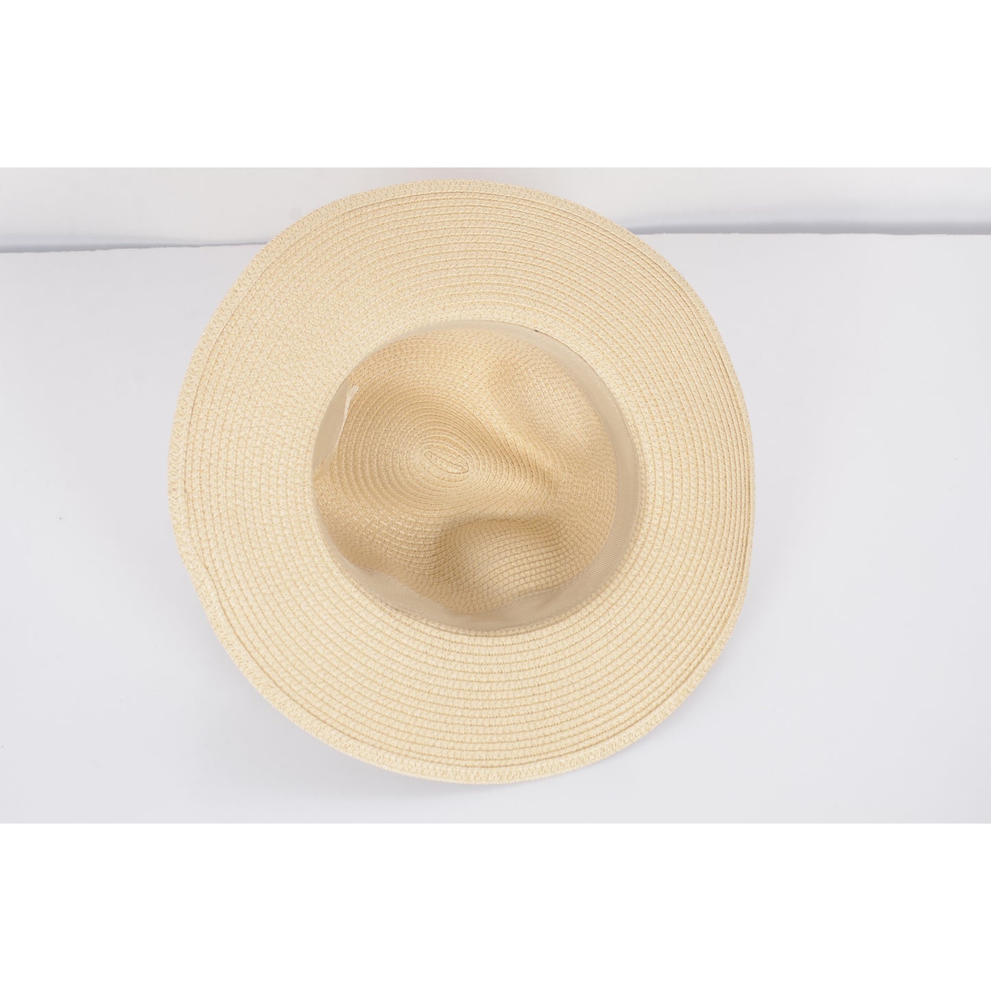 Anna-Kaci Wide Brim Straw Fedora Sun Hat with Black Band Lightweight Packable Summer Panama Hat for UV Protection