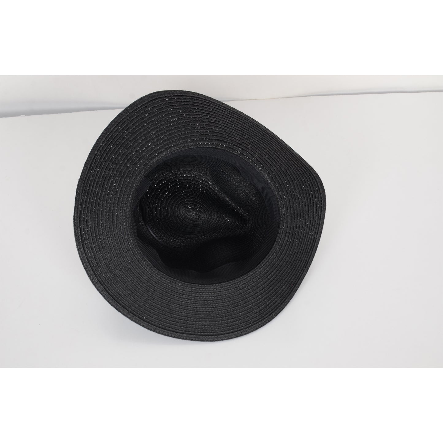 Anna-Kaci Wide Brim Straw Fedora Sun Hat with Black Band Lightweight Packable Summer Panama Hat for UV Protection