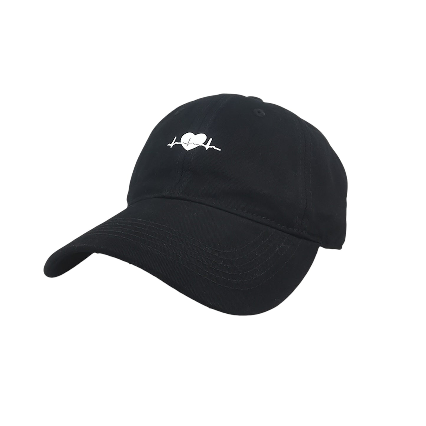 Anna-Kaci Women's Embroidered Heartbeat Baseball Cap with Adjustable Strap and Curved Brim Casual Cotton Hat