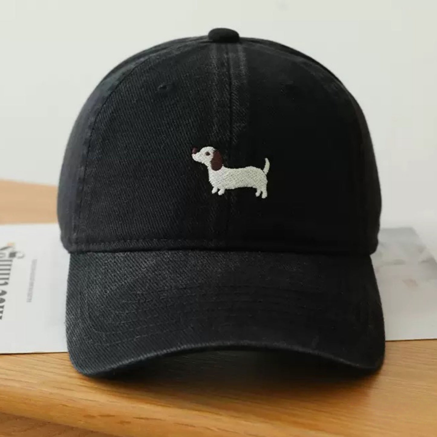 Anna-Kaci Women's Embroidered Sausage Dog Baseball Cap with Curved Brim and Adjustable Strap