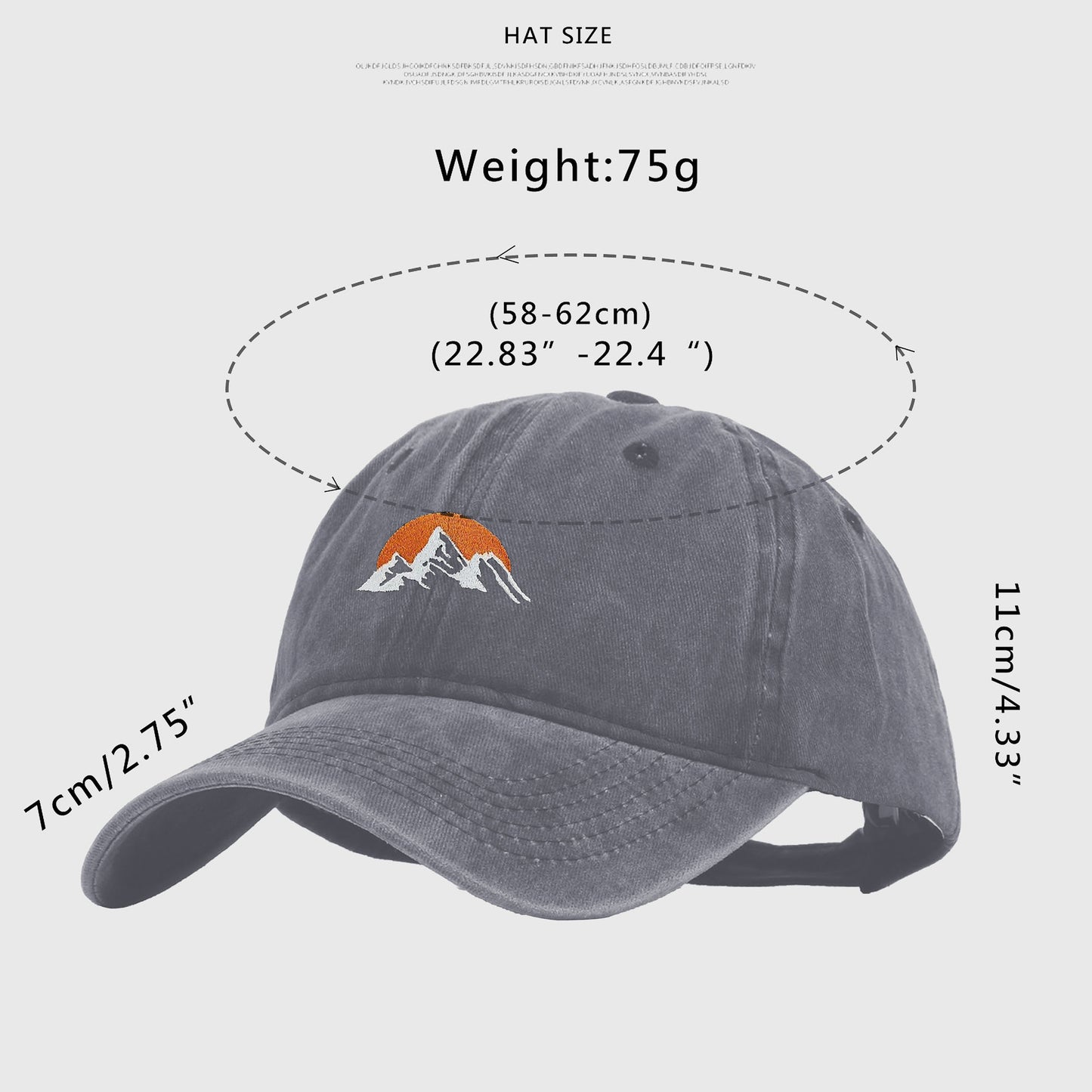 Anna-Kaci Women's Vintage Washed Mountain Sunset Embroidered Baseball Cap
