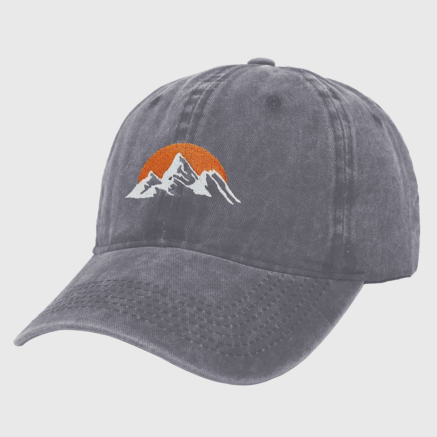 Anna-Kaci Women's Vintage Washed Mountain Sunset Embroidered Baseball Cap