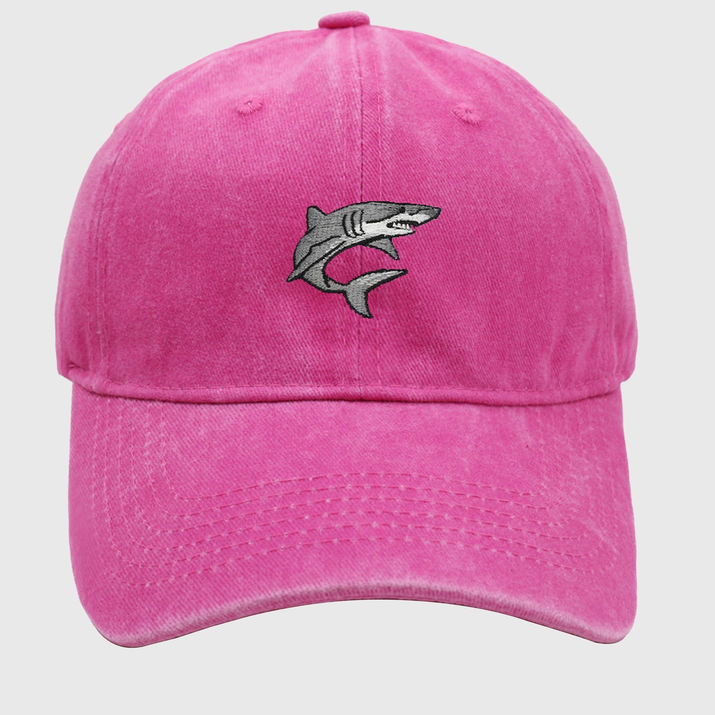 Anna-Kaci Women's Vintage Washed Baseball Cap with Shark Embroidery
