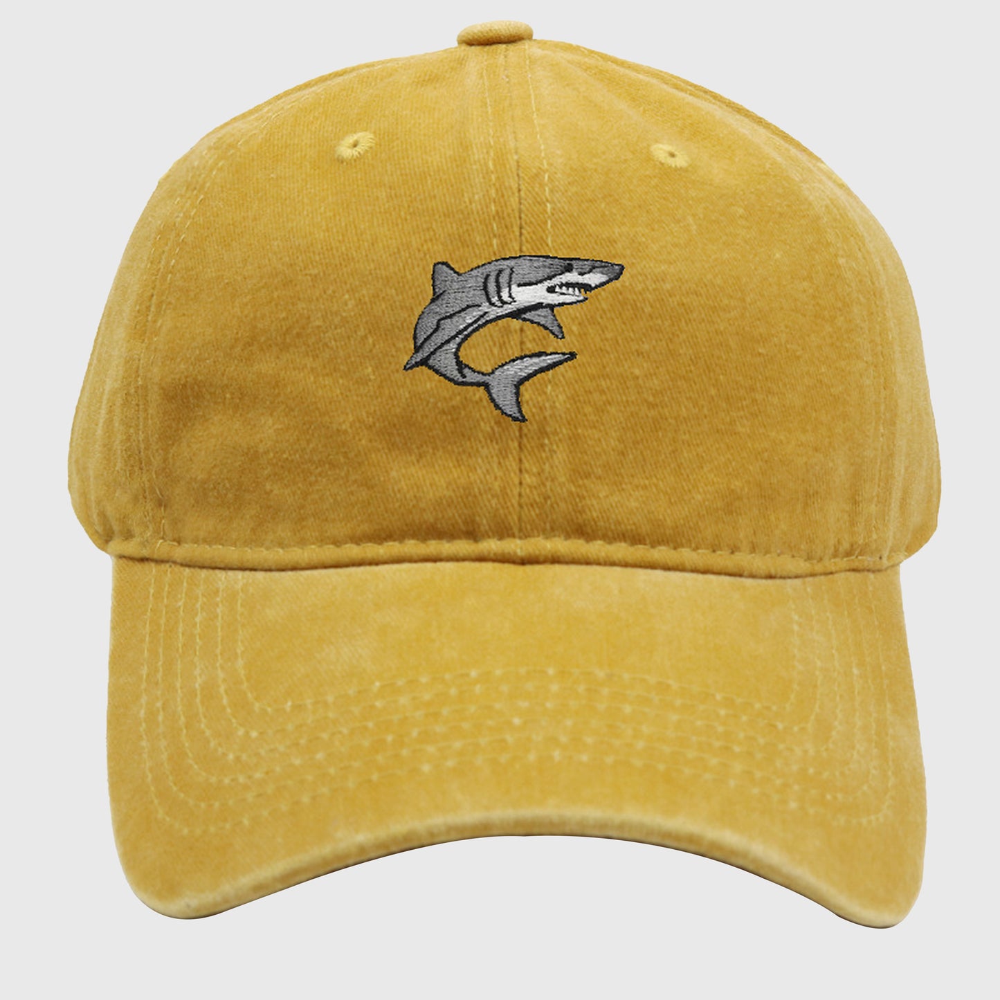 Anna-Kaci Women's Vintage Washed Baseball Cap with Shark Embroidery