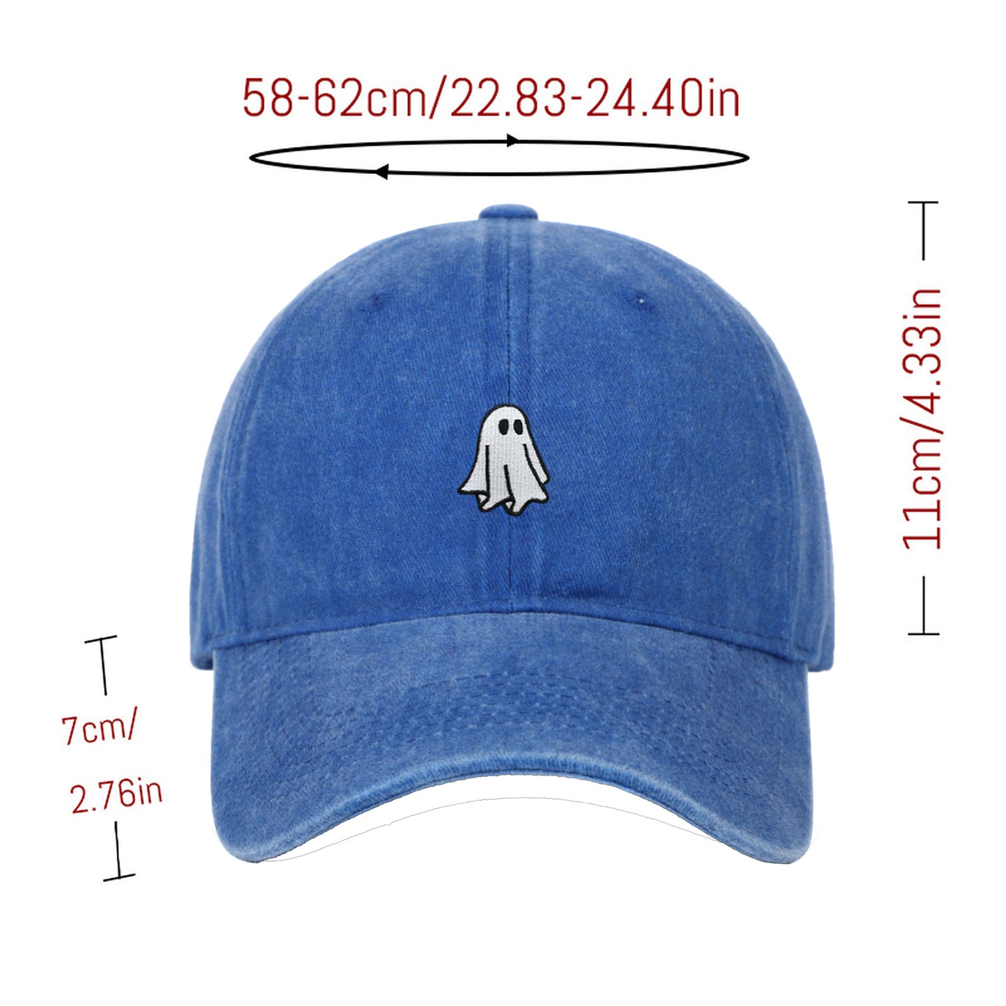 Anna-Kaci Women's Vintage Washed Baseball Cap with Ghost Embroidery