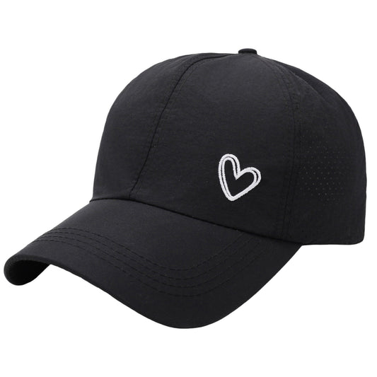 Anna-Kaci Women's Baseball Cap with Heart Embroidery - Breathable Criss - Cross Back Hat