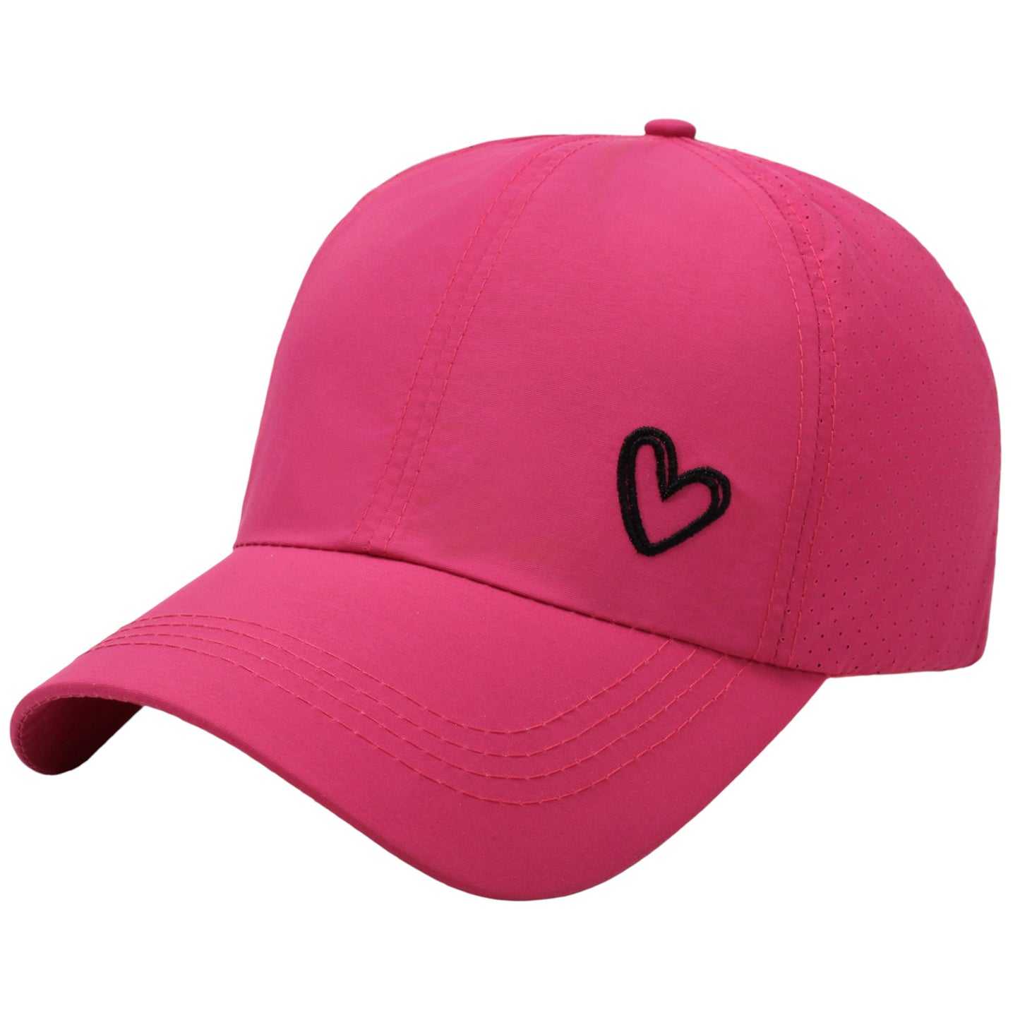Anna-Kaci Women's Baseball Cap with Heart Embroidery - Breathable Criss - Cross Back Hat