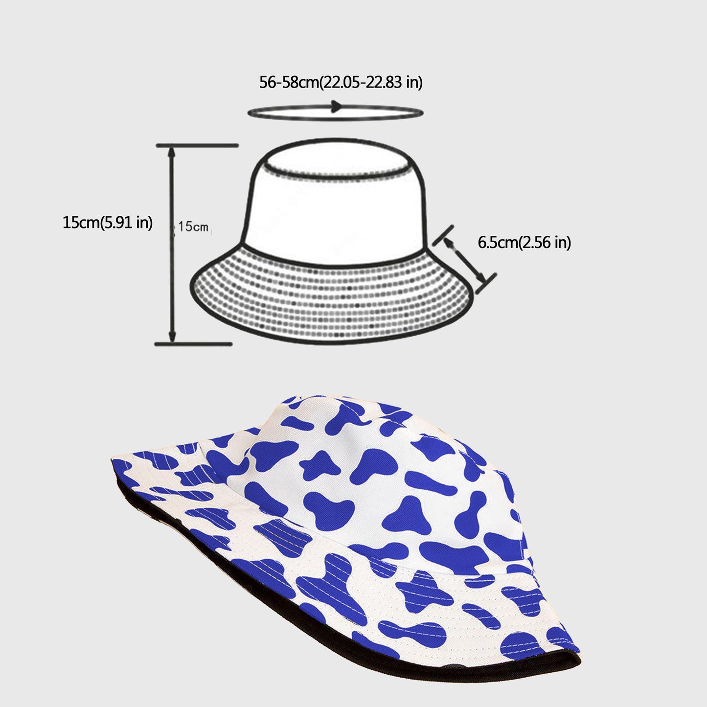 Anna-Kaci Women's Cow Print Bucket Hat - Double - Sided Wear