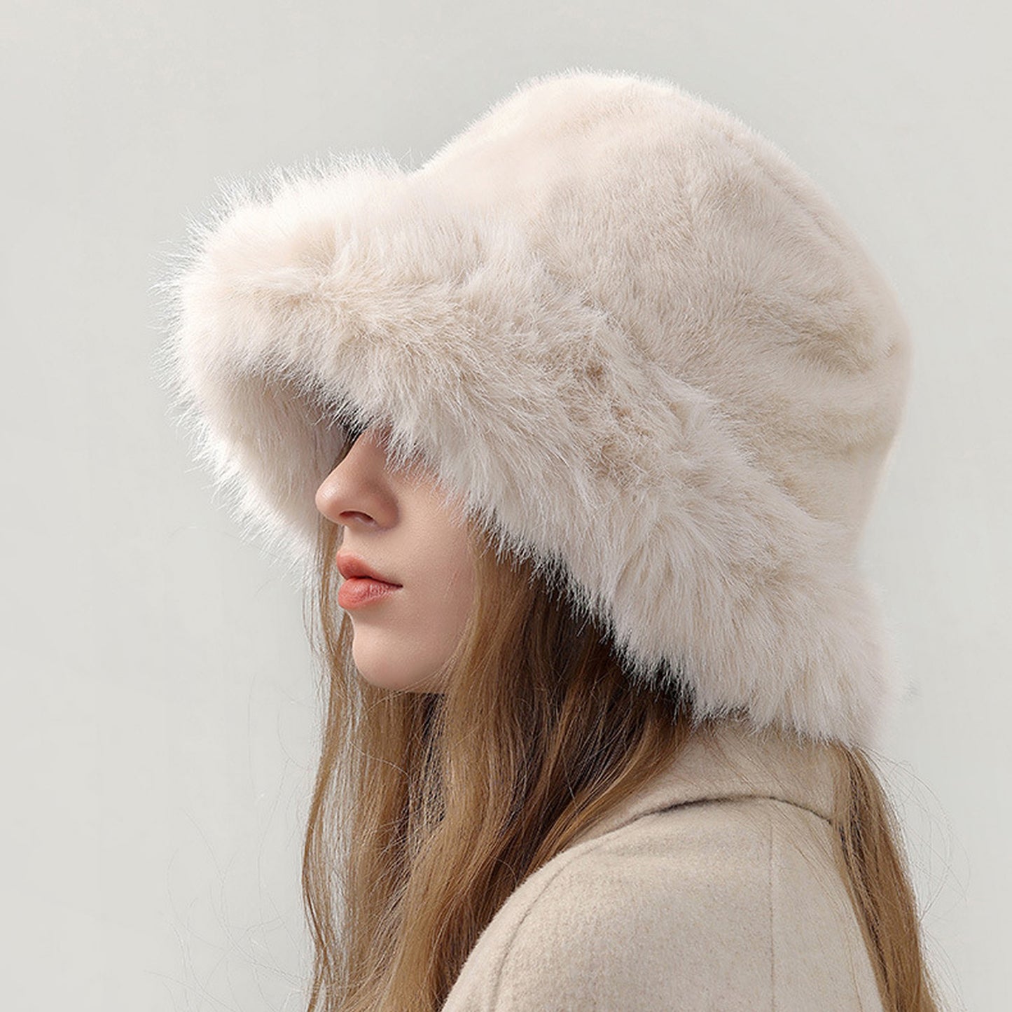 Anna-Kaci Women's Faux Fur Bucket Hat - Winter Warm & Stylish