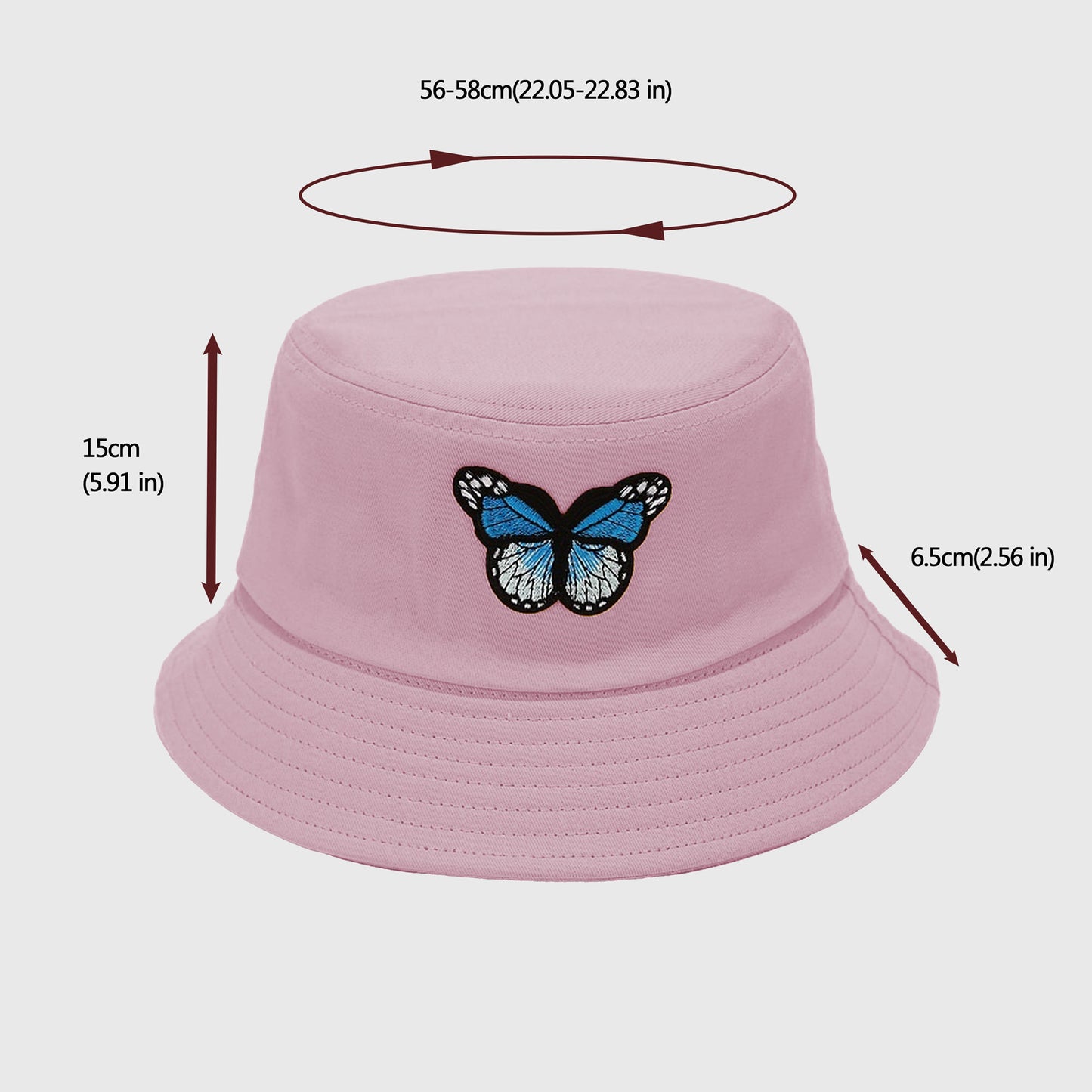 Anna-Kaci Women's Bucket Hat with Butterfly Embroidery