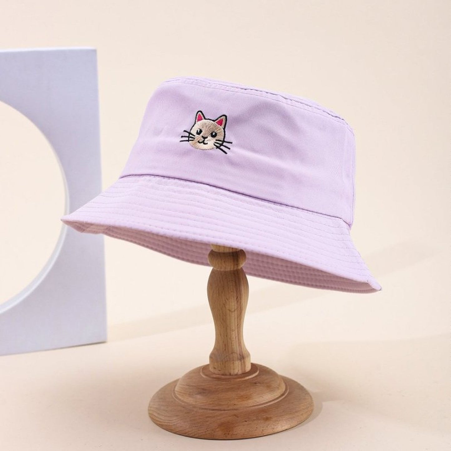 Anna-Kaci Women's Cute & Stylish Bucket Hat with Cat Embroidery