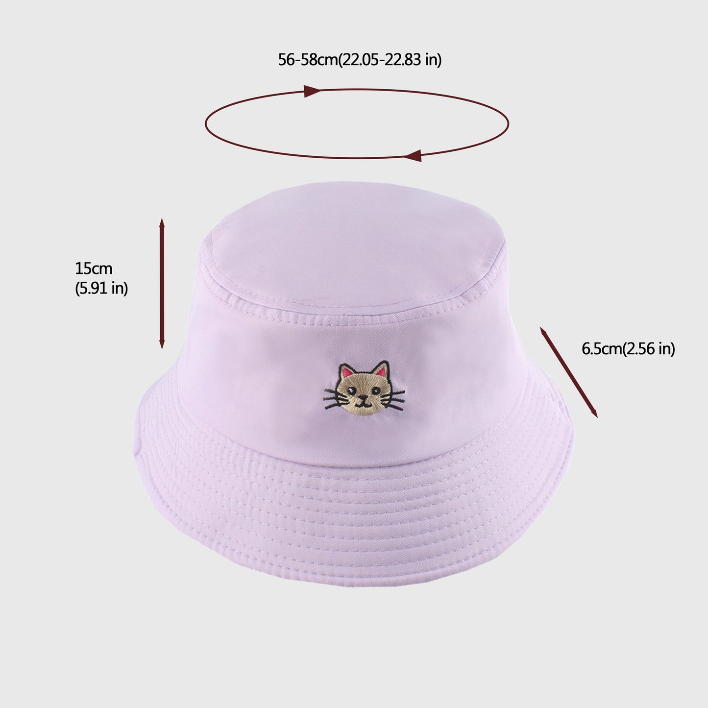 Anna-Kaci Women's Cute & Stylish Bucket Hat with Cat Embroidery