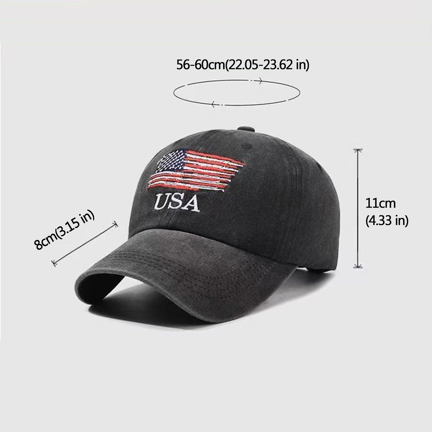Anna-Kaci Men's and Women's Baseball Cap with USA Flag Embroidery