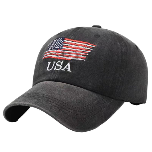 Anna-Kaci Men's and Women's Baseball Cap with USA Flag Embroidery