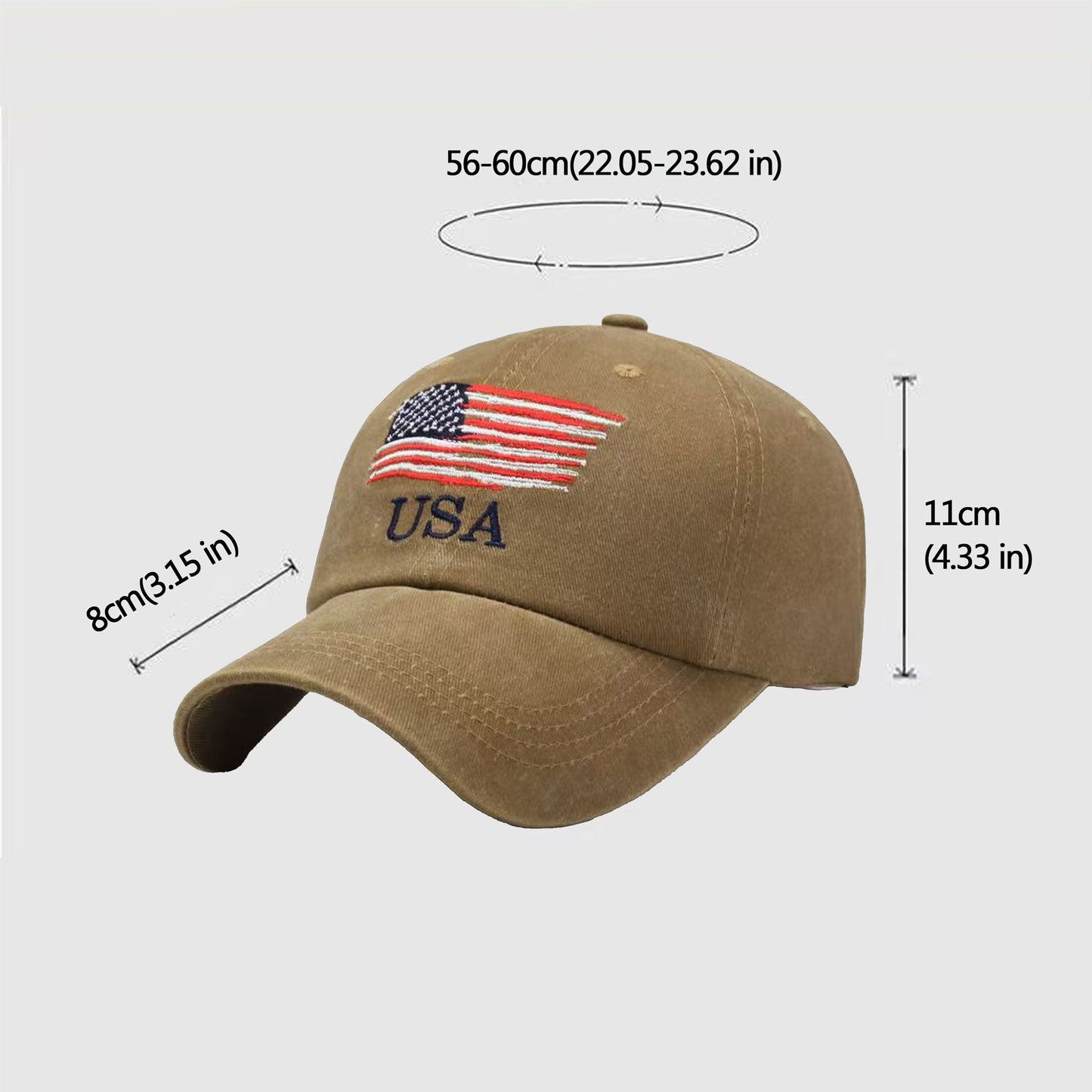 Anna-Kaci Men's and Women's Baseball Cap with USA Flag Embroidery