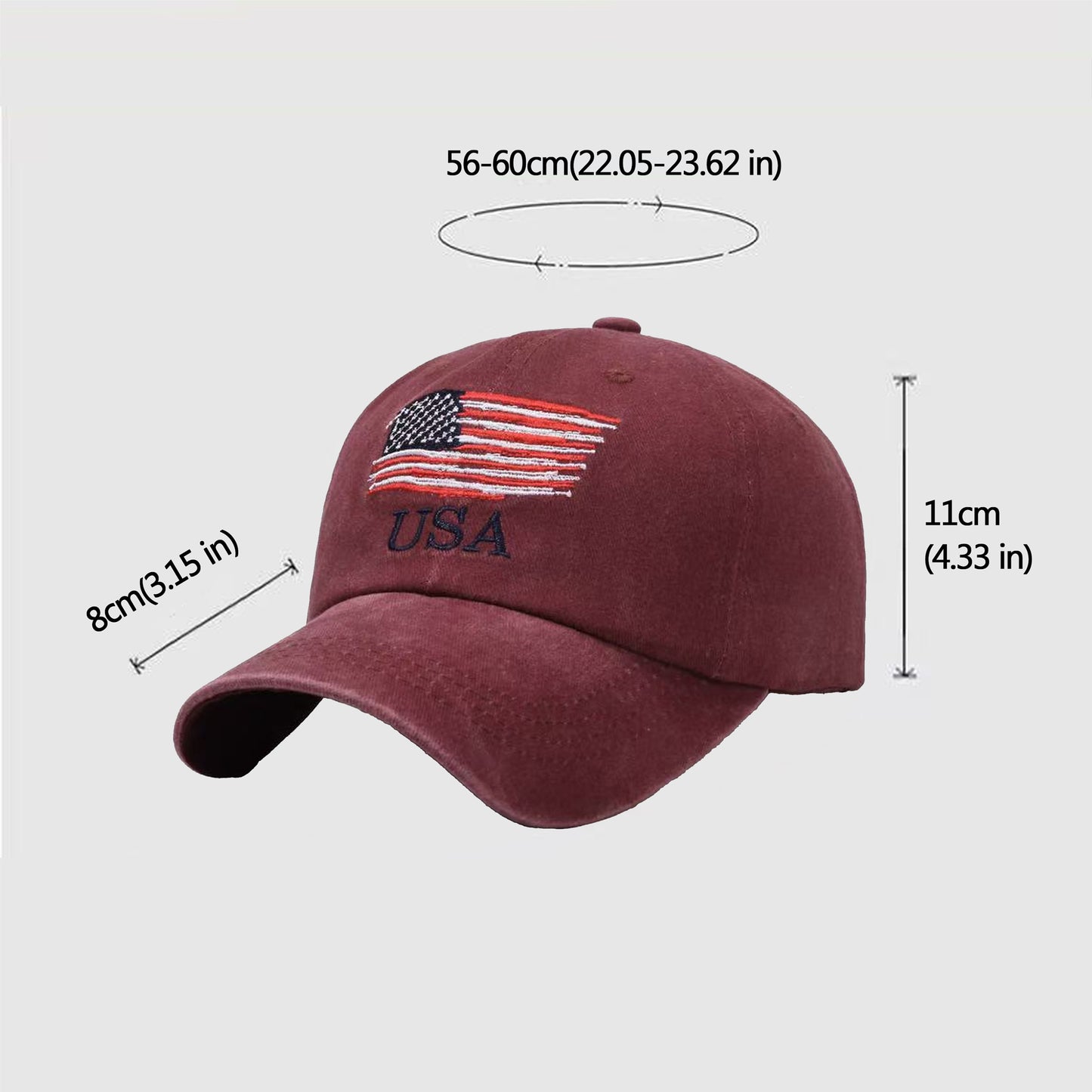 Anna-Kaci Men's and Women's Baseball Cap with USA Flag Embroidery