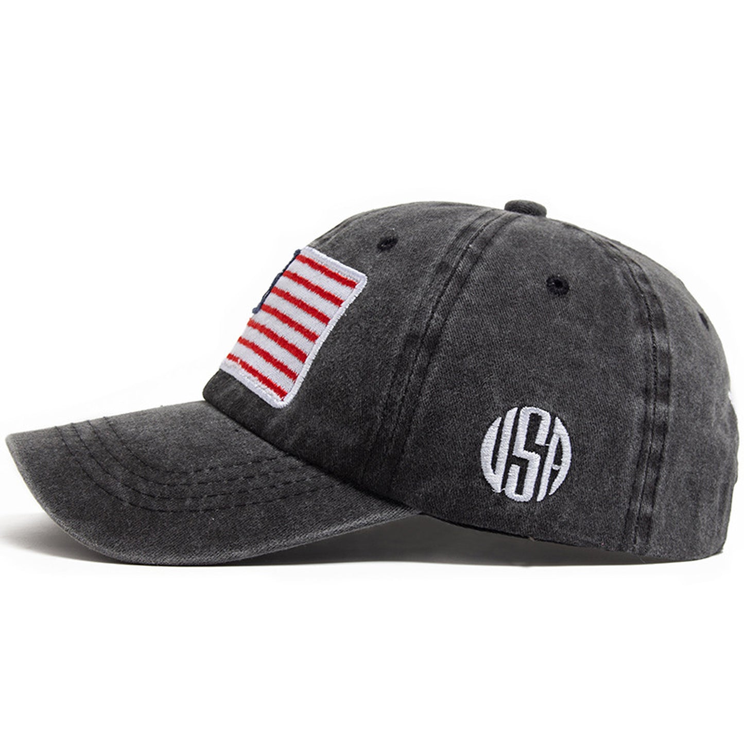 Anna-Kaci Unisex Vintage Baseball Cap with USA Flag Patch