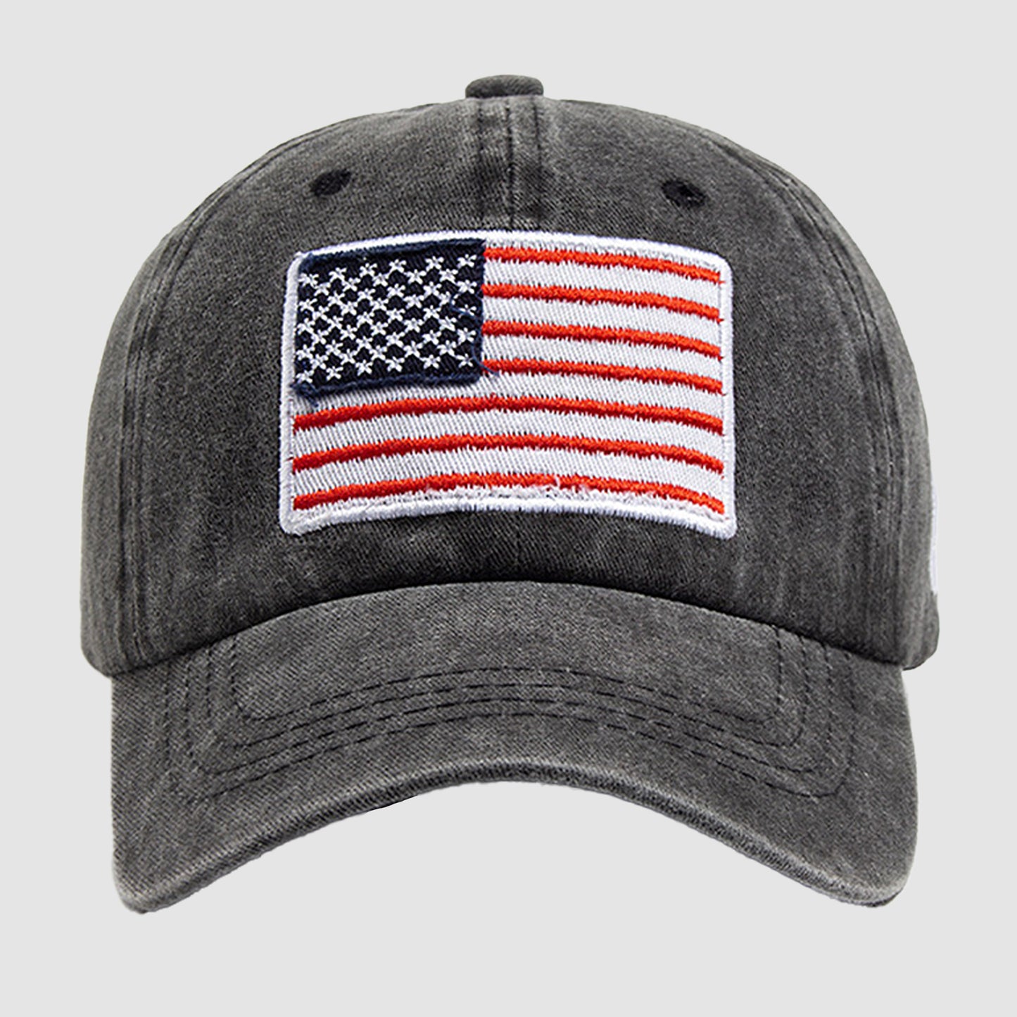 Anna-Kaci Unisex Vintage Baseball Cap with USA Flag Patch
