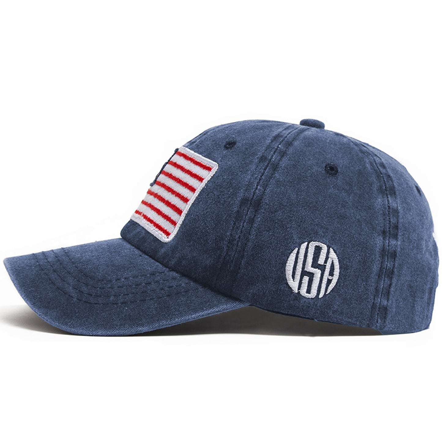 Anna-Kaci Unisex Vintage Baseball Cap with USA Flag Patch