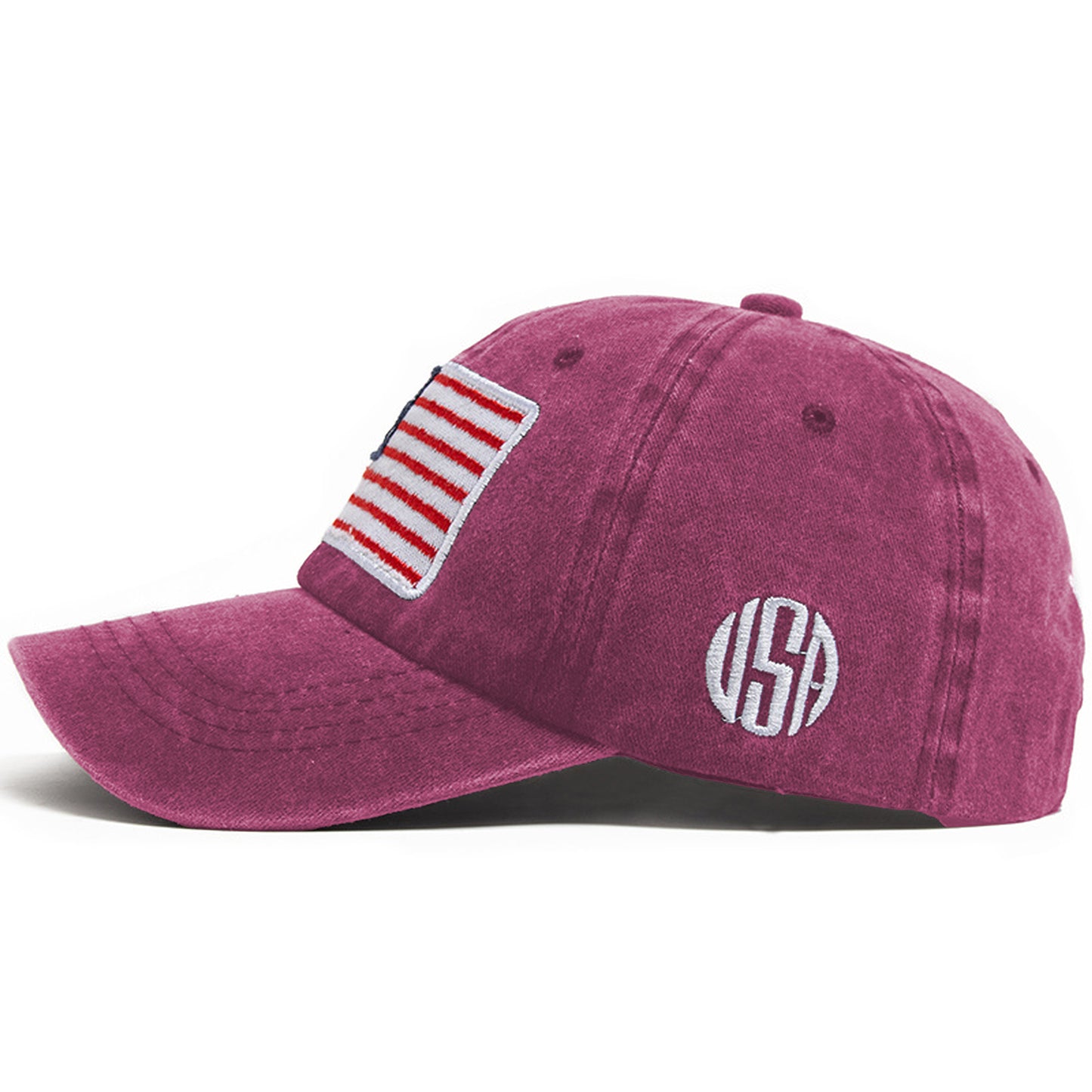 Anna-Kaci Unisex Vintage Baseball Cap with USA Flag Patch