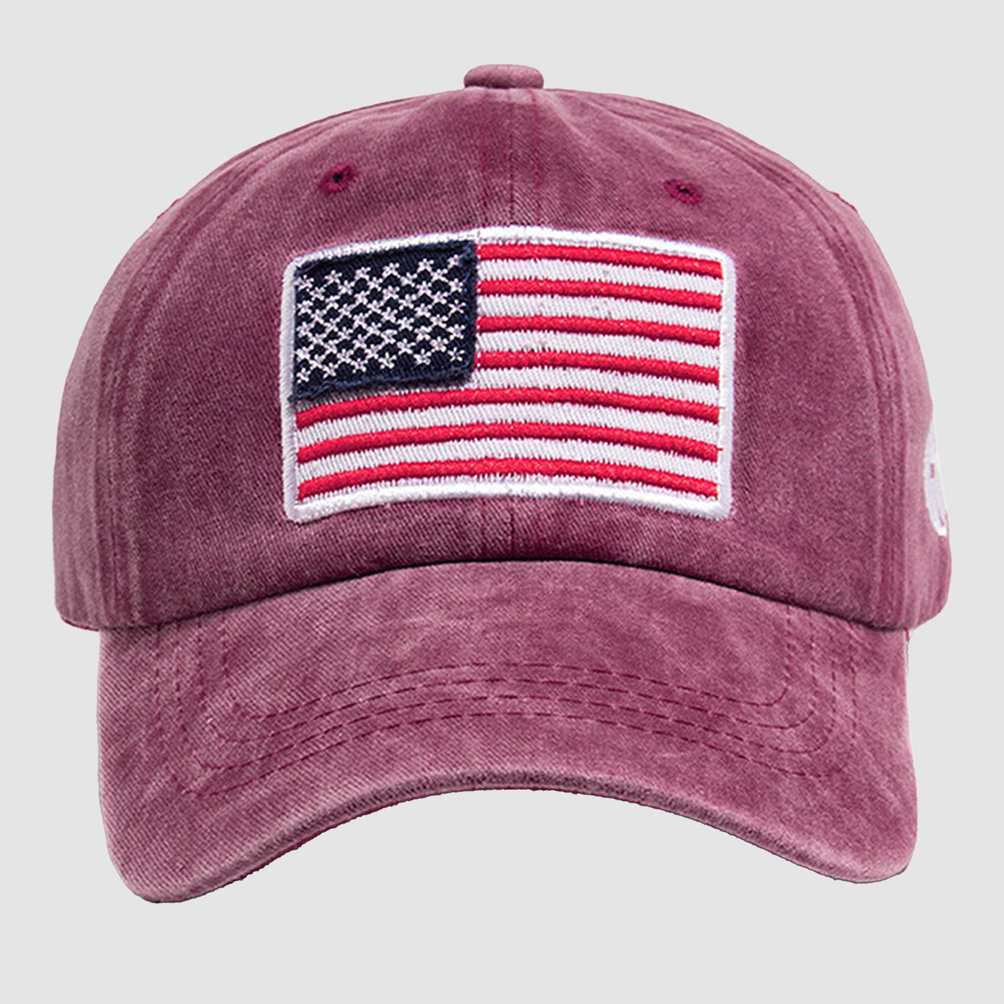 Anna-Kaci Unisex Vintage Baseball Cap with USA Flag Patch