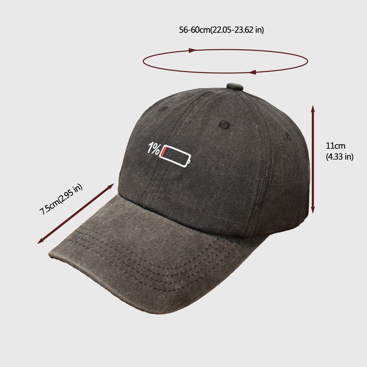 Anna-Kaci Unisex Baseball Cap with Battery Embroidery