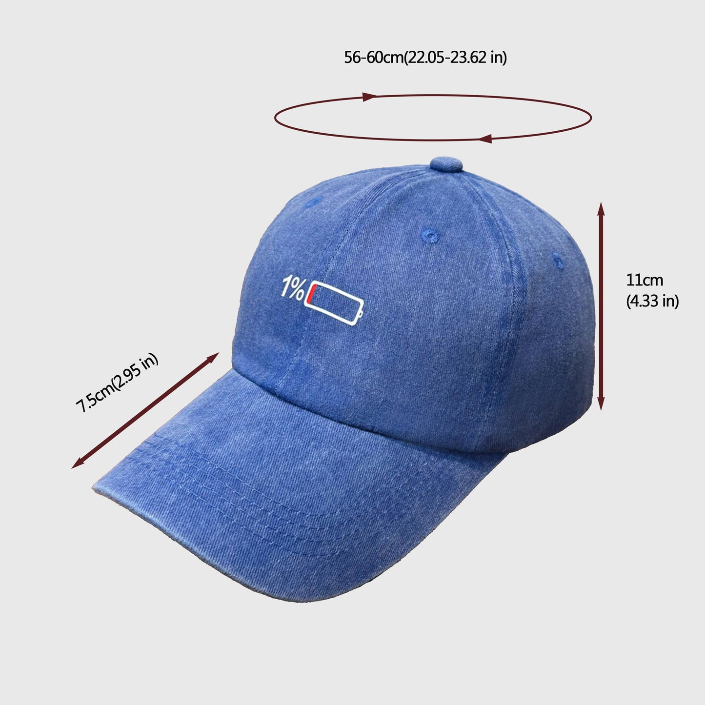 Anna-Kaci Unisex Baseball Cap with Battery Embroidery