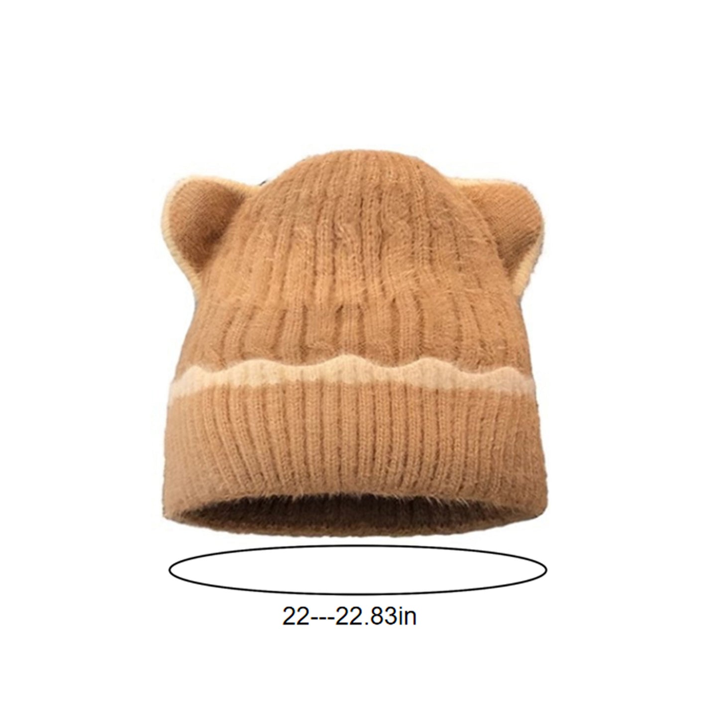 Anna-Kaci Women's Knit Beanie Hat with Adorable Bear Ears and Soft Ribbed Texture