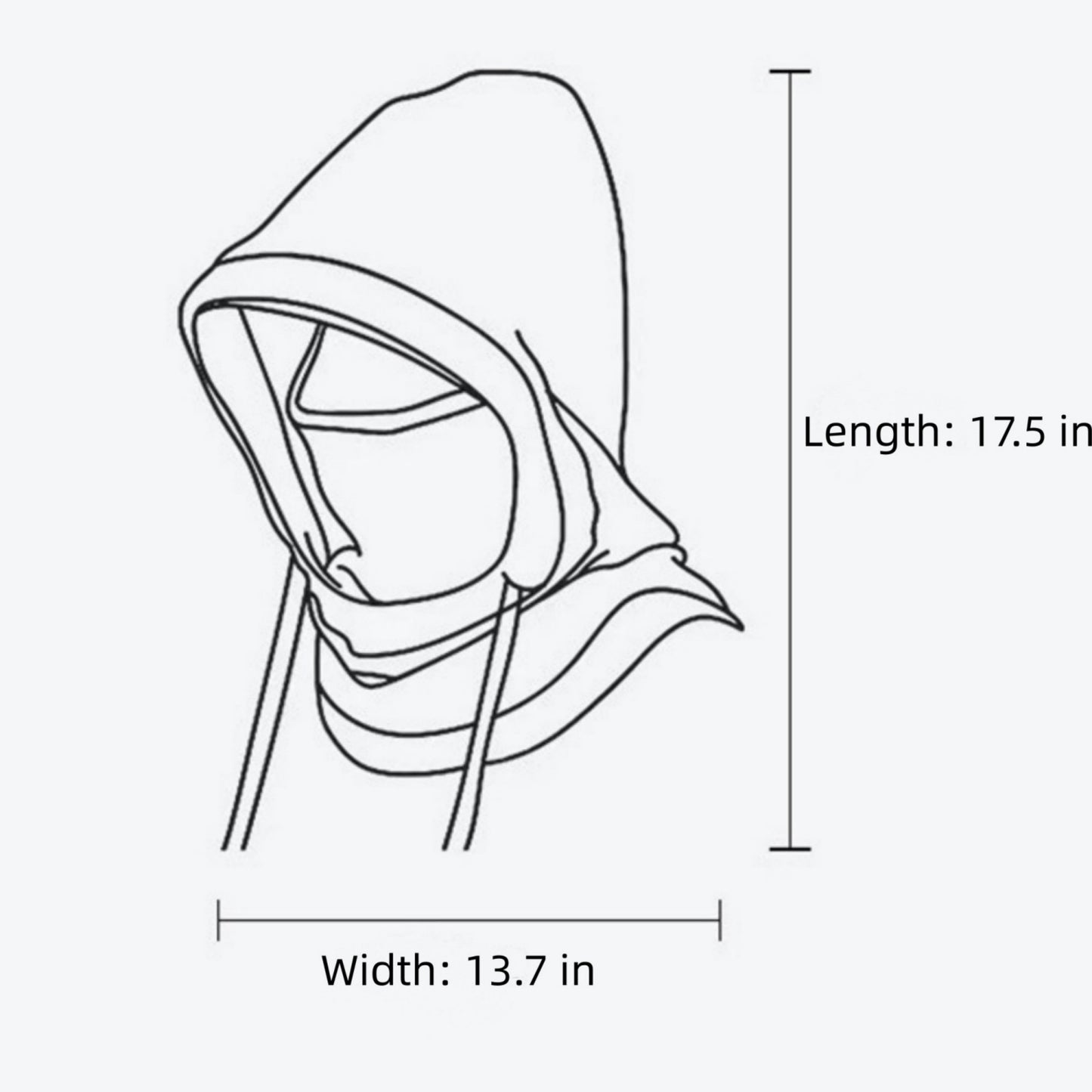 Anna-Kaci Unisex Fleece Hooded Face Cover with Drawstring Neck Warmer for Cold Weather